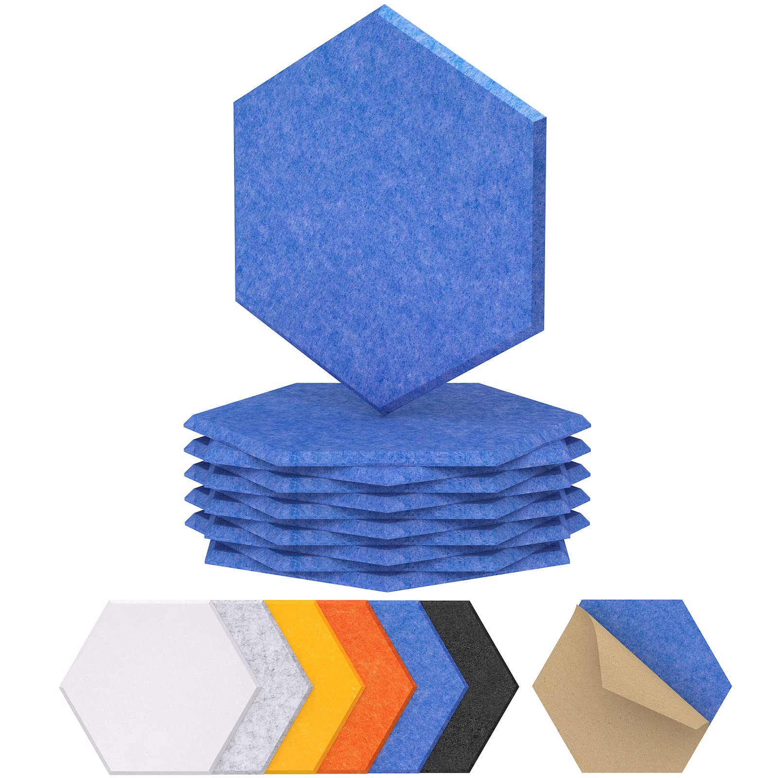 12 Pack Hexagon Acoustic Panels, TONOR 12 x 10 x 0.4  High Density Sound Proof Panels for Walls, Sound Dampening Insulation Trea