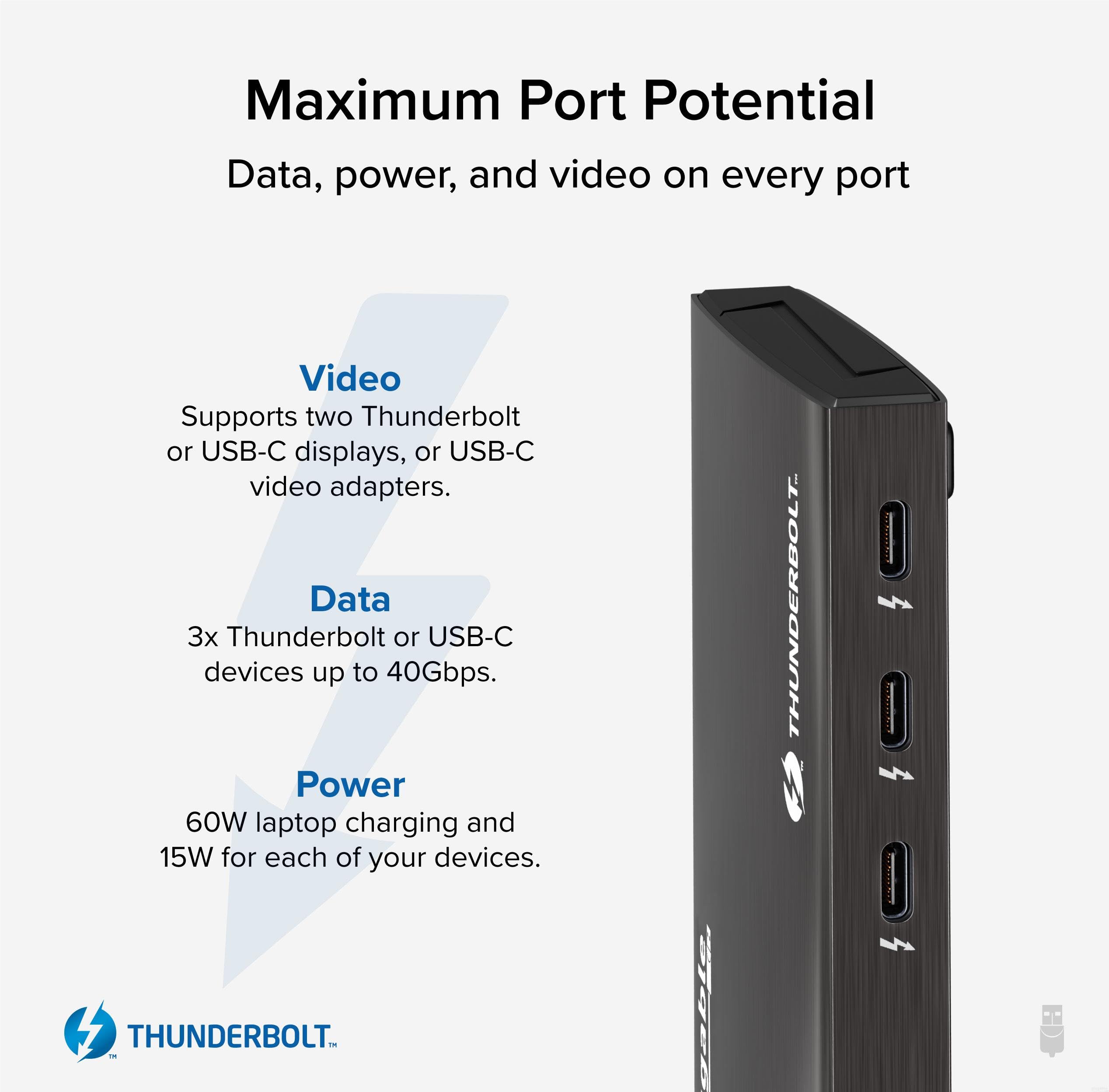 Plugable Thunderbolt 4 Hub, 4-In-1 Pure Usb-C Design, Includes Usb-C To 4K Hdmi Adapter, Laptop Charging, Compatible With Mac, W