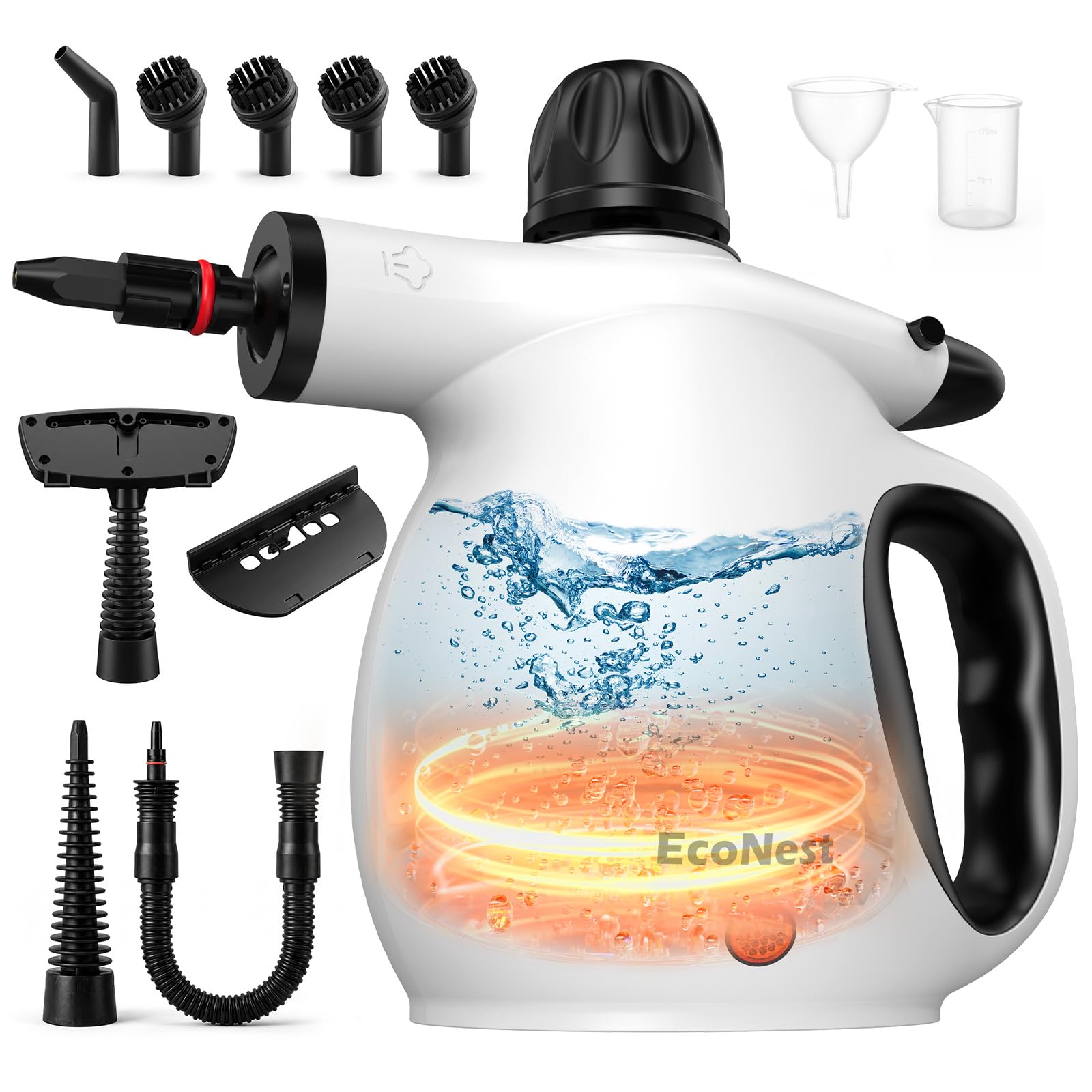 Handheld Steam Cleaner, Large Tank & 11PCS Accessories Powerful Steam Cleaner with Safety Lock for Cleaning Car, Furniture, Floo