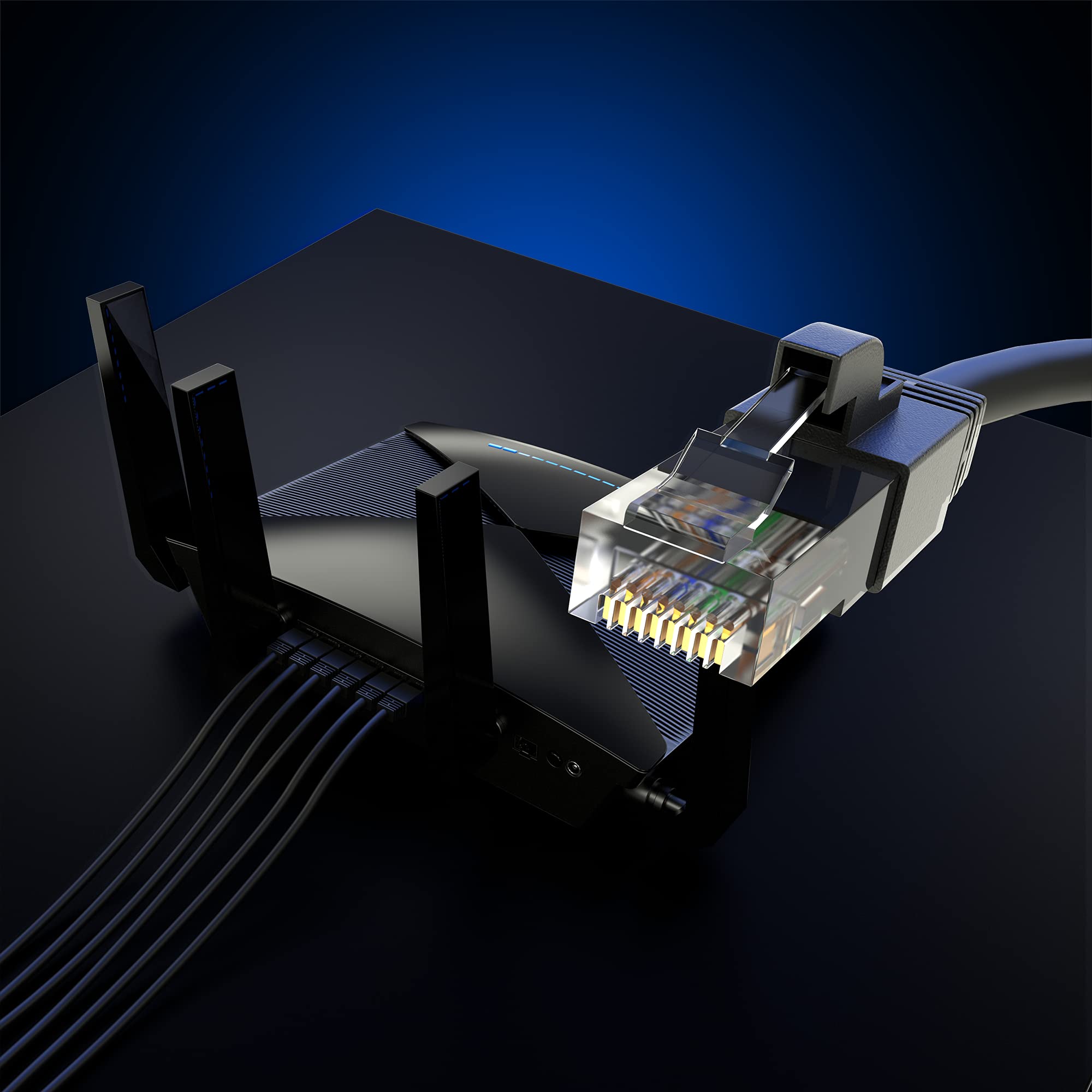 Maximm Ethernet Cable 75 Ft Cat6 High Speed Internet Network Lan Cable Cord, Outdoor Waterproof (Black)