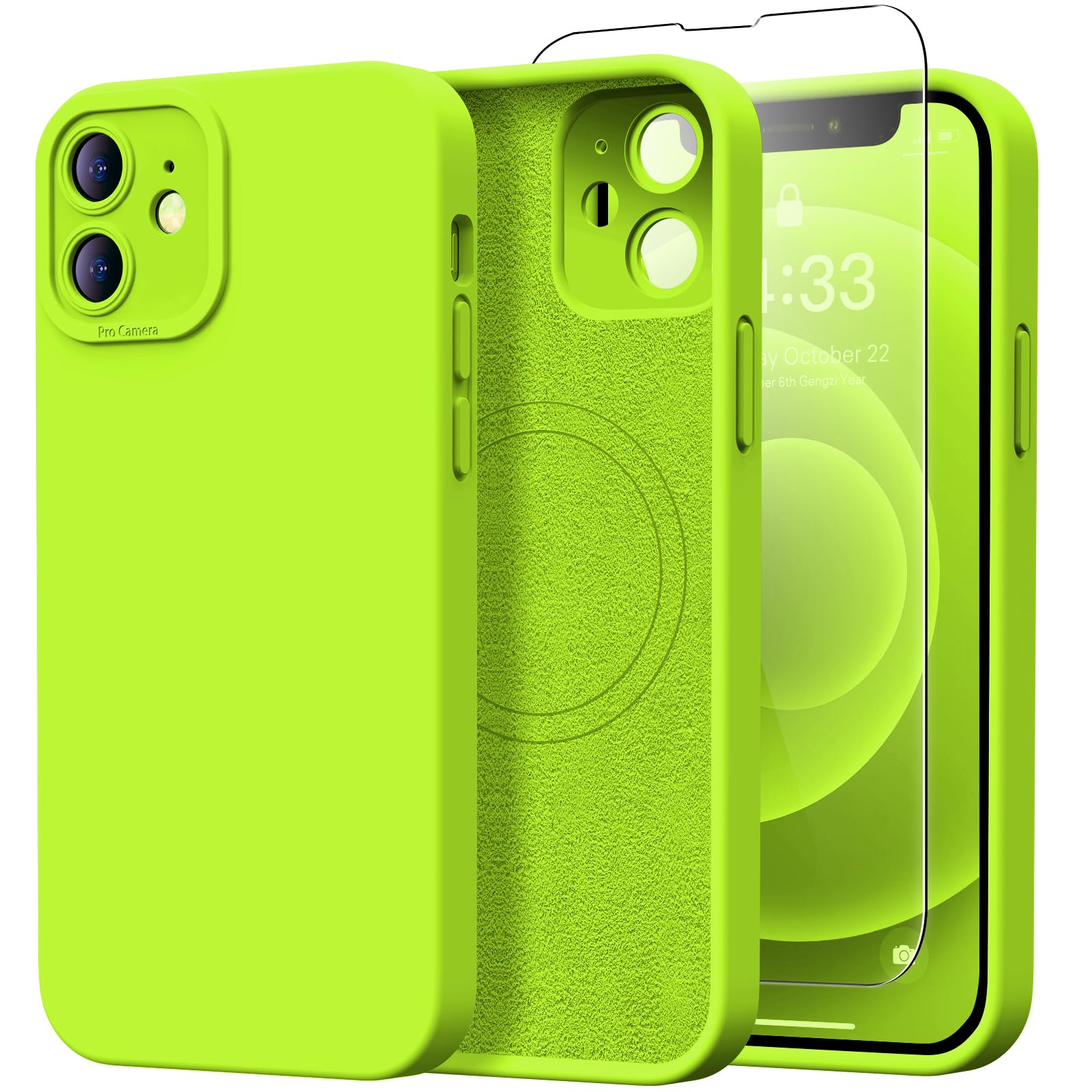 Kiresen Designed For Iphone 12 Case With Screen Protector   Camera Protection   Wireless Charging Compatible   Silicone Protecti