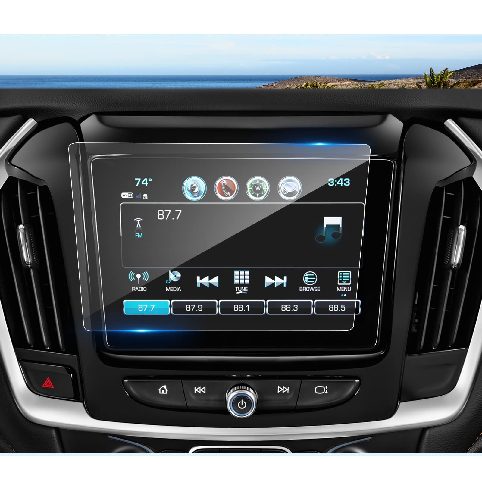 Coleya Traverse Screen Protector For 2018 2019 2020 2021 2022 2023 Chevrolet Traverse 8 Inch Touch Screen, 9H Tempered Glass 202