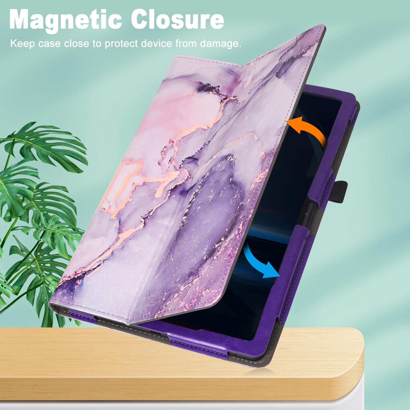 Caweet Case For Onn. 10.1 Inch Tablet Gen 4 (2024 Model: 100135925)   Premium Leather Folio Protective Stand Cover With Magnetic