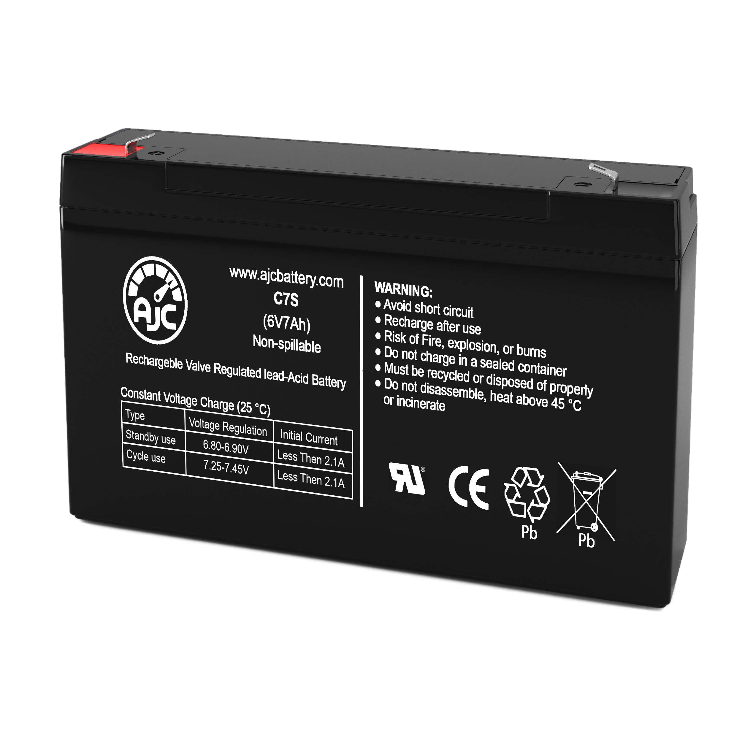 Ajc Battery Compatible With Portalac Pe6V7.2 6V 7Ah Sealed Lead Acid Battery