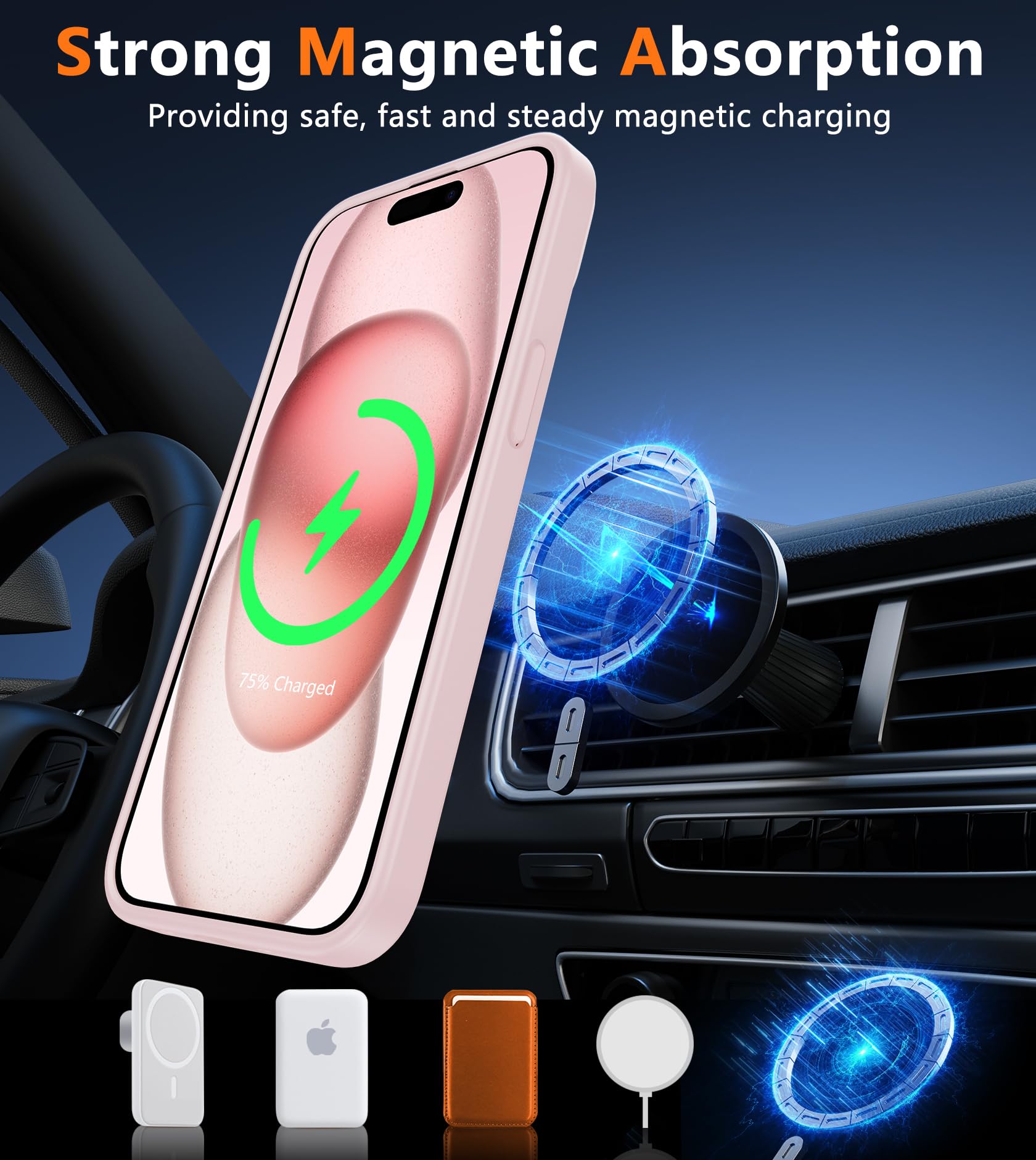 Fntcase For Iphone 15 Plus Phone Case: Strong Magnetic Phone Case | Translucent Matte Shockproof Protective Drop Protection Phon