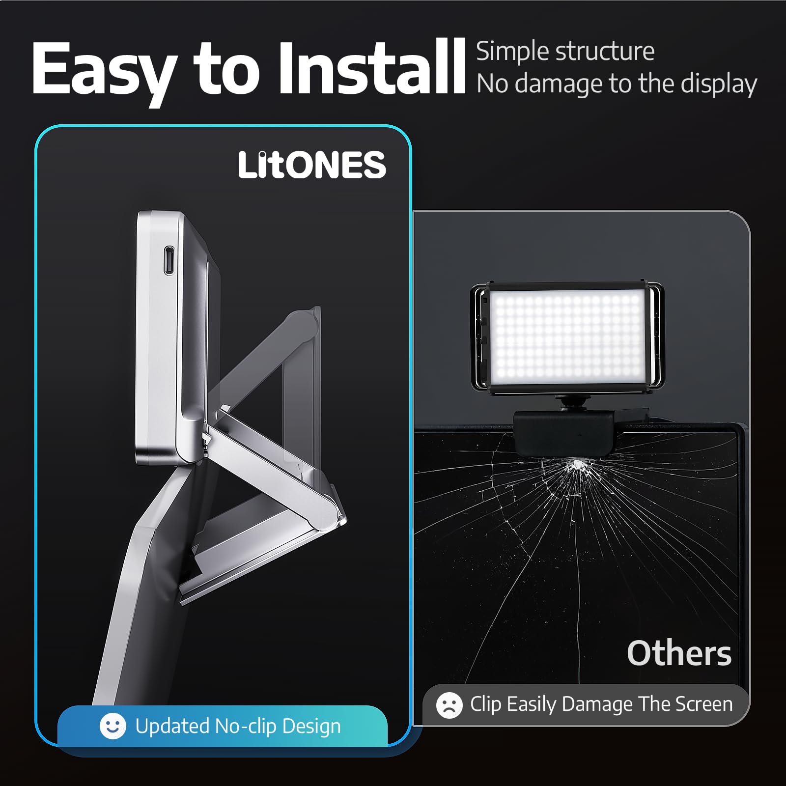 1Set Litones Zoom Meeting Light For Computer, 30 Light Modes, Portable Video Conference Lighting For Laptop, Webcam Light For Zo