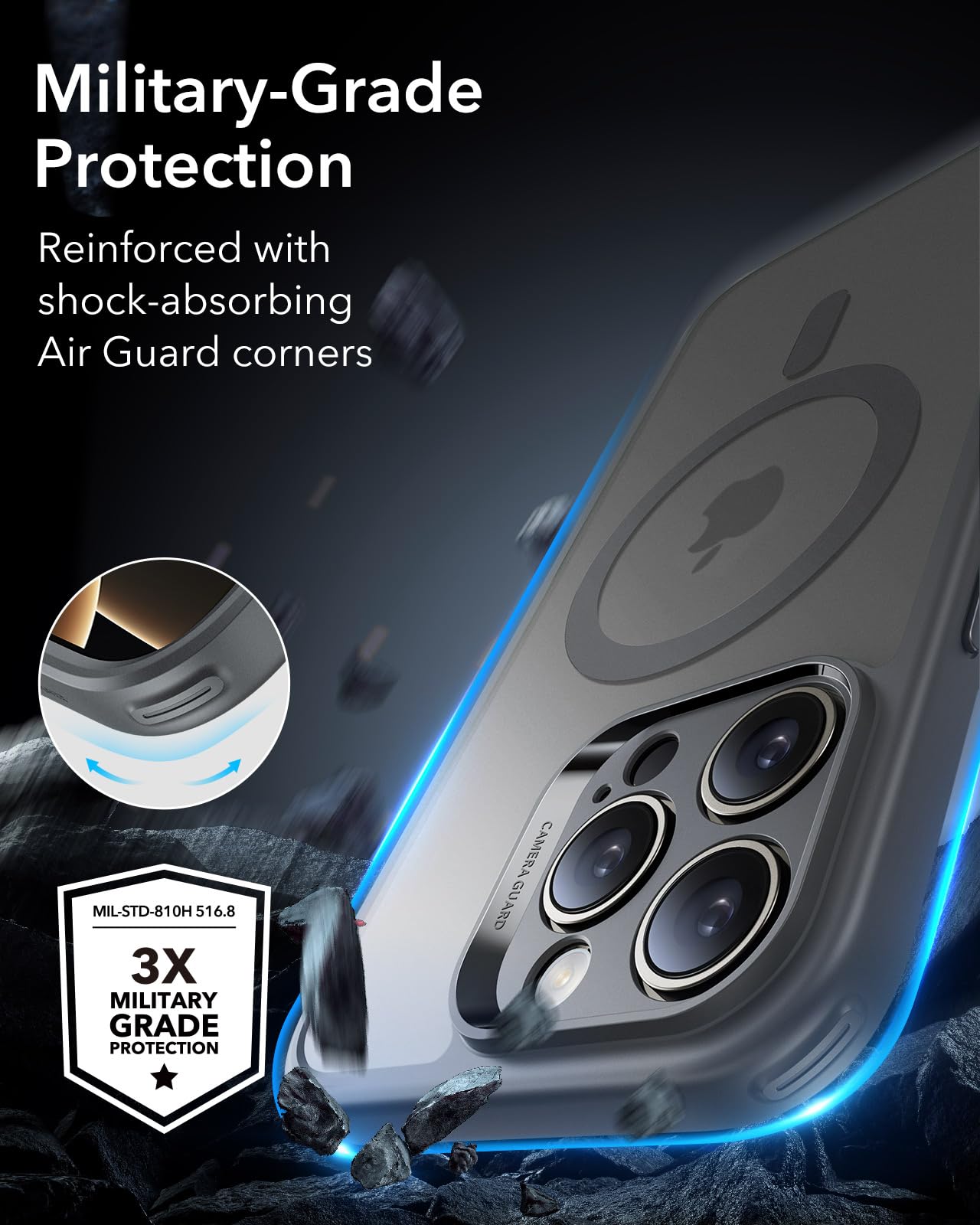 Esr For Iphone 16 Pro Max Case (4 In 1) Set, Translucent Matte Case With Screen Protector, Compatible With Magsafe, Military Gra