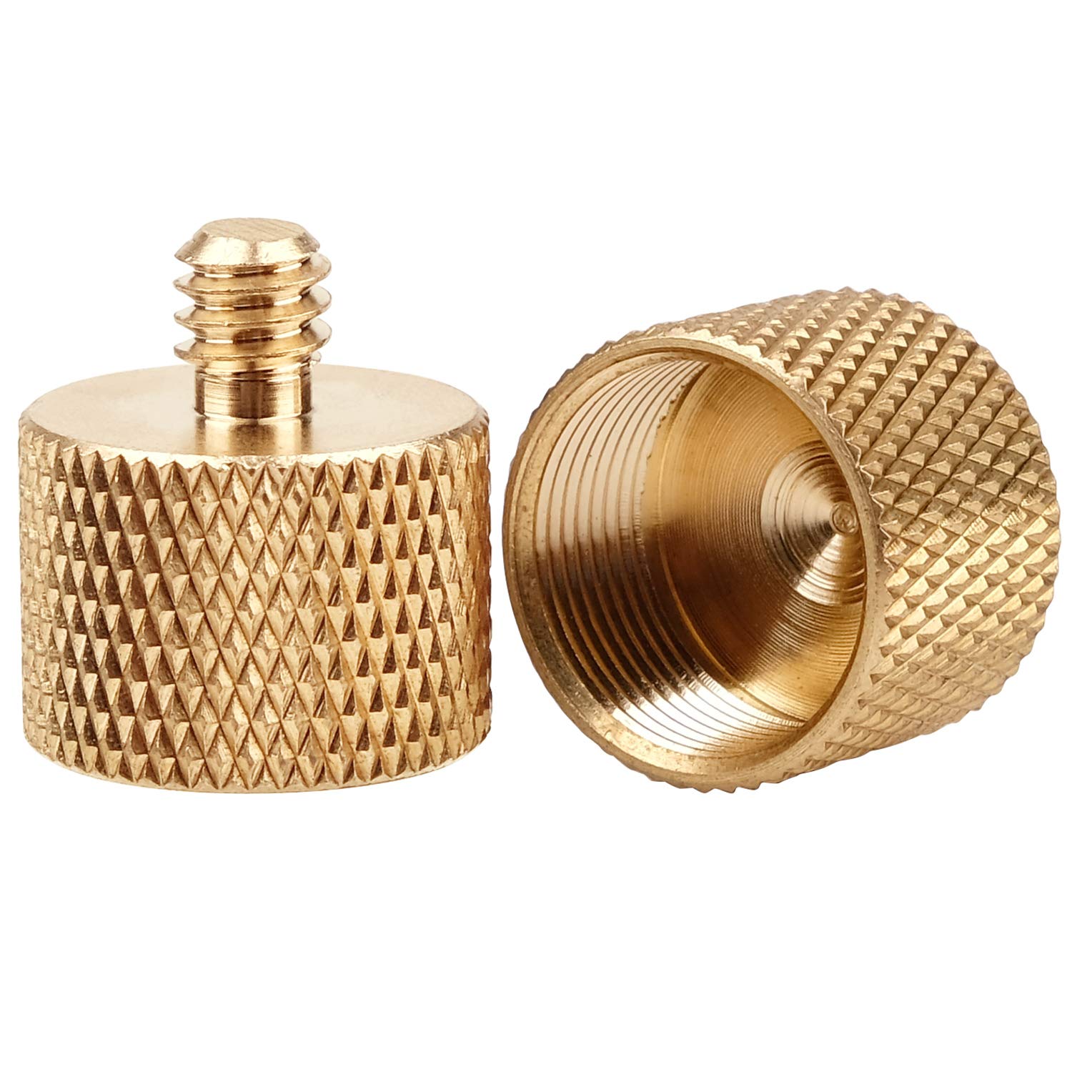 Anwenk Mic Stand Adapter 5/8 to 1/4 Adapter Standard Mic Thread Screw Adapter (Brass) Microphone Stand Adapter to Tripod Adapter