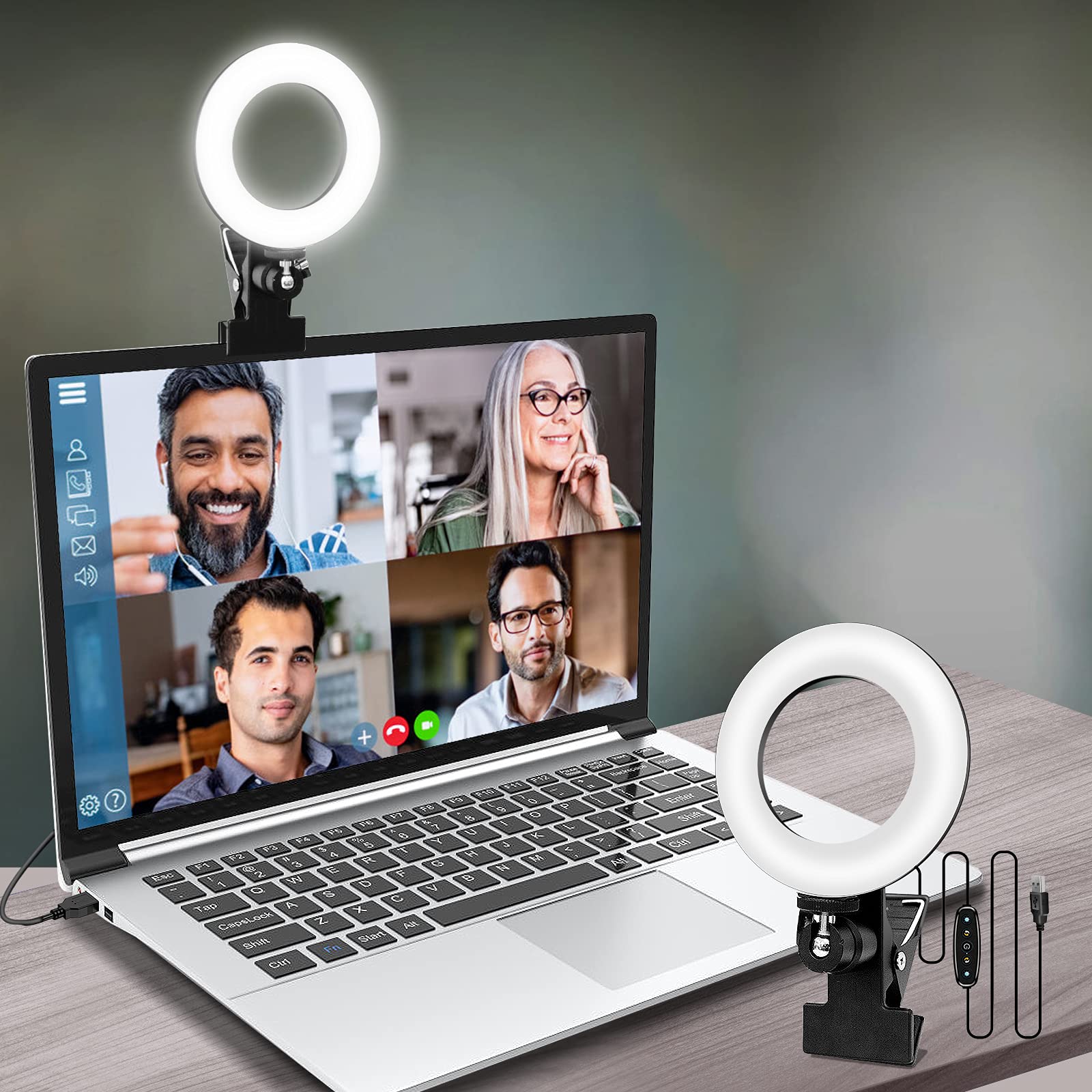 Video Conference Lighting,Webcam Lighting,Ring Light For Monitor Clip On,Zoom Call Lighting, Remote Working, Distance Learning,S