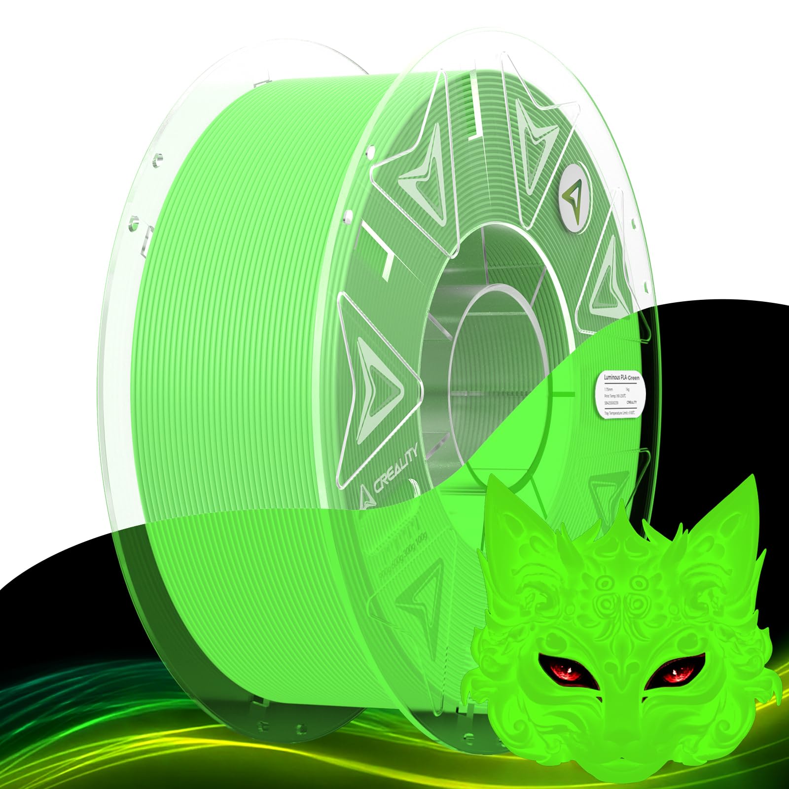 Official Creality Hyper PLA 3D Printer Filament, Glow in The Dark Filament, Luminous PLA 1.75mm, Best with UV Lamps, RFID Filame