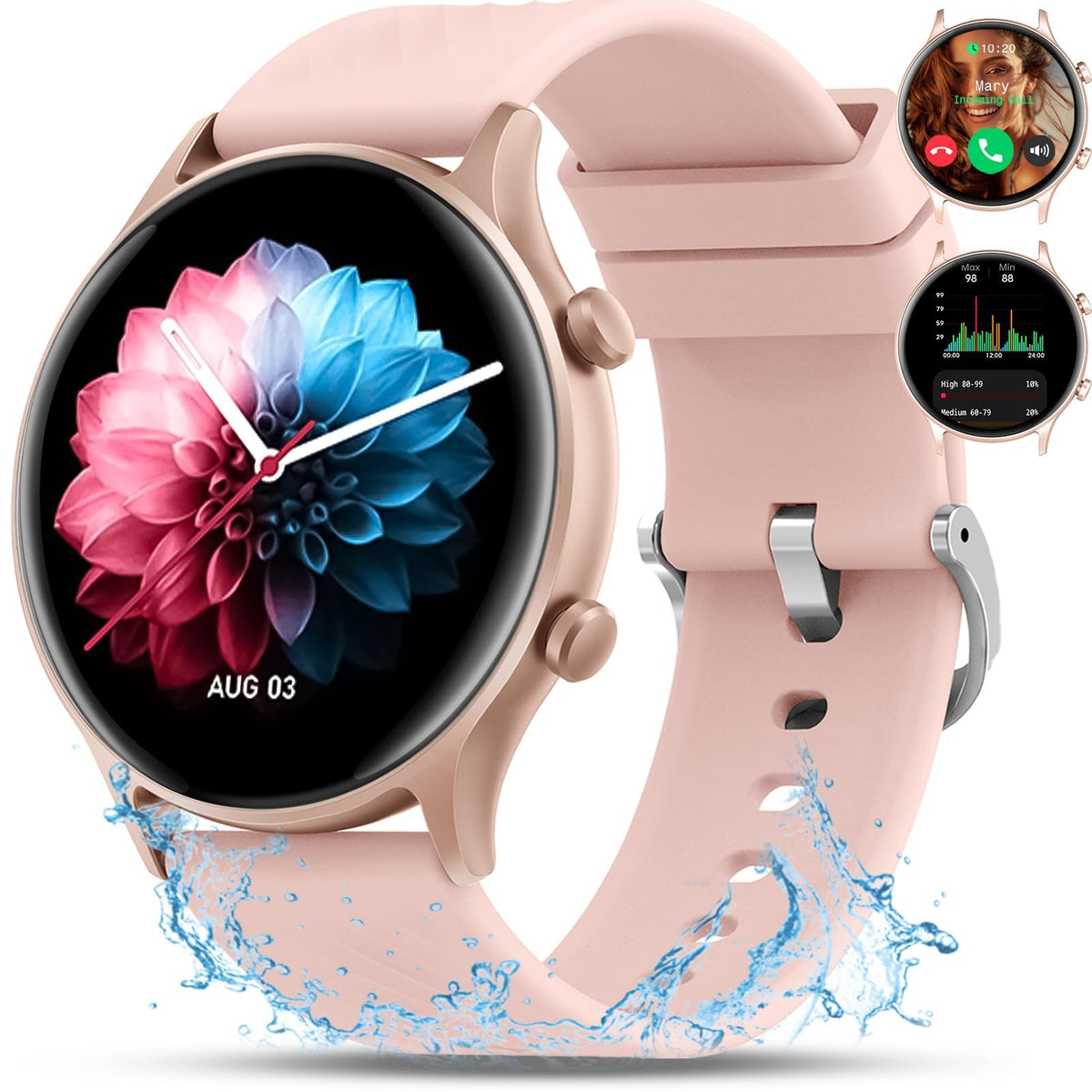 Fitness Watch, Smart Watch For Women, Blood Pressure Watches For Women, Waterproof Fitness Tracker Blood Oxygen Watch Compatible