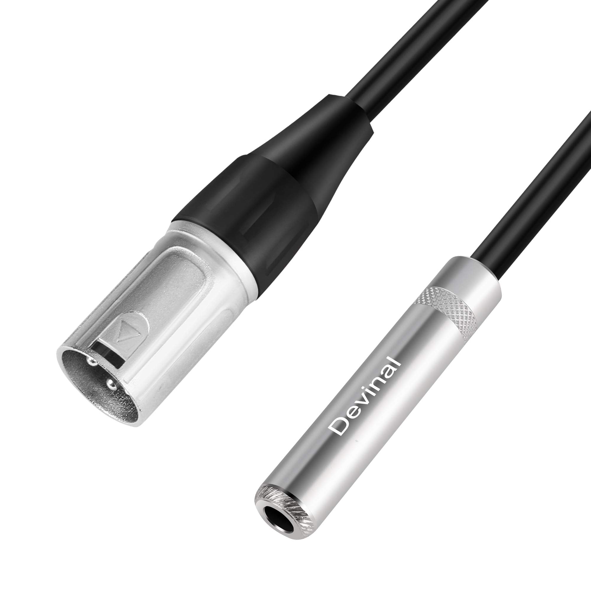 Devinal Xlr Male To 1/4' Female Calbe, 3 Pin Male To 6.35Mm Socket Audio Cord, Xlr Plug To Ts/Trs Quarter Inch Adapter Connector Converter Metal Construction 10 Foot 3M