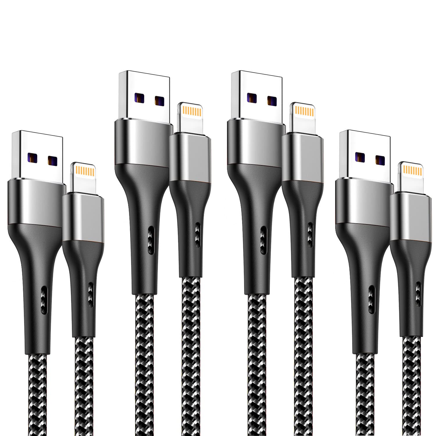 Iphone Charger 4Pack 7Inch, [Apple Mfi Certified] Short Lightning Cable 7Inch, Iphone Charging Cord Fast Charging Cable For Iphone 13 12 Pro Max Mini 11 Pro Xs Xr X 10 8 7 Plus 6S 6 Se Ipad Ipod Grey