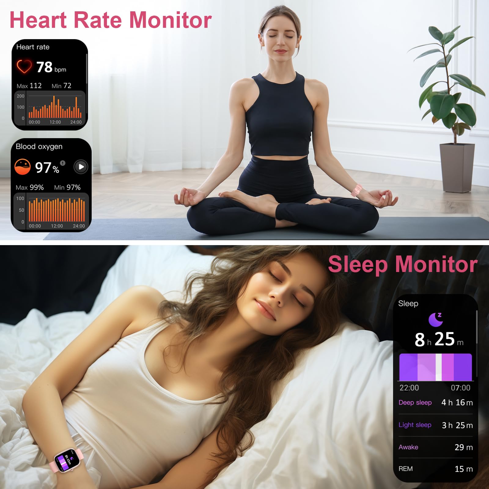 Kuizil Smart Watch, 1.91 '' Smartwatch For Men Women (Answer/Make Call), Fitness Tracker With 100+ Sport Modes, Ip68 Waterproof,