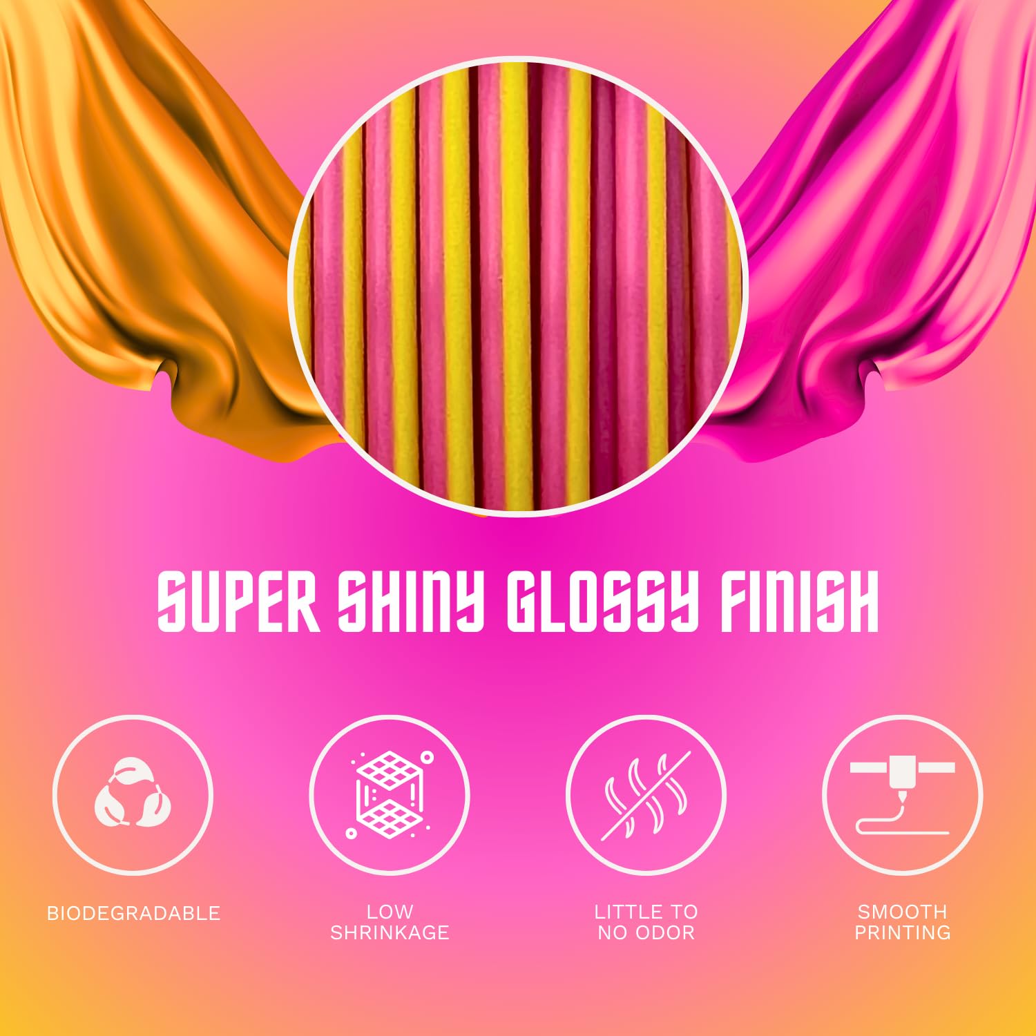 Cookiecad Silk Pla Filament 1.75Mm 1Kg Dual Color Multicolor 3D Printer Filament   Dual Sunrise Silk Pla