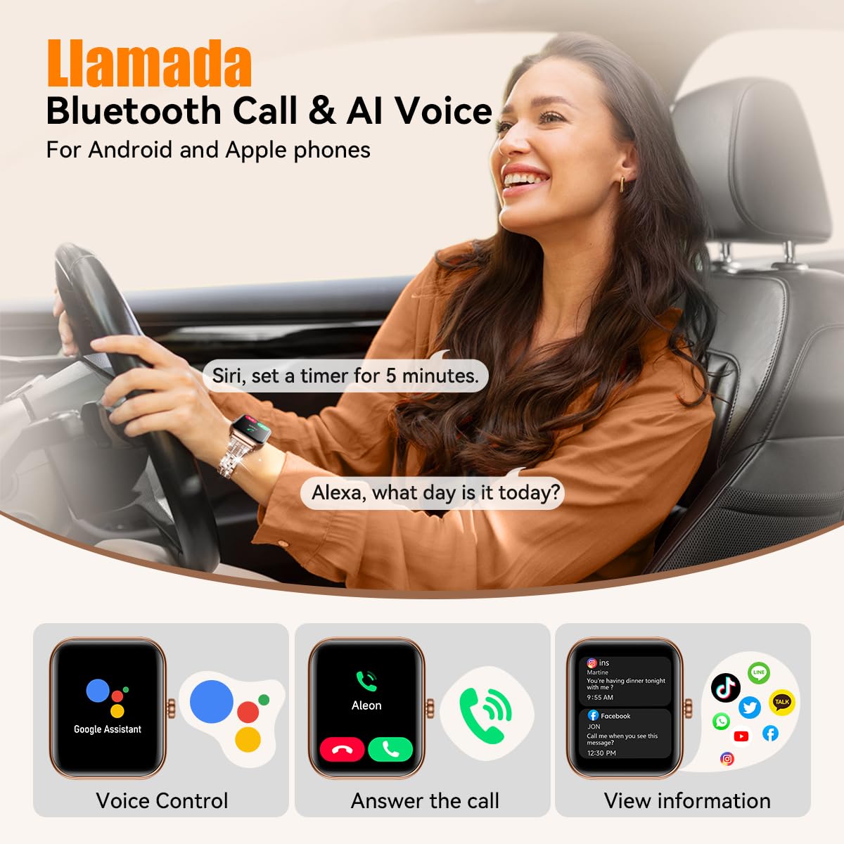 Gydom Smart Watch For Women With Diamond Jewelry Watchband, Alexa Built-In, Ip68 Waterproof Fitness Tracker With Bluetooth Call,