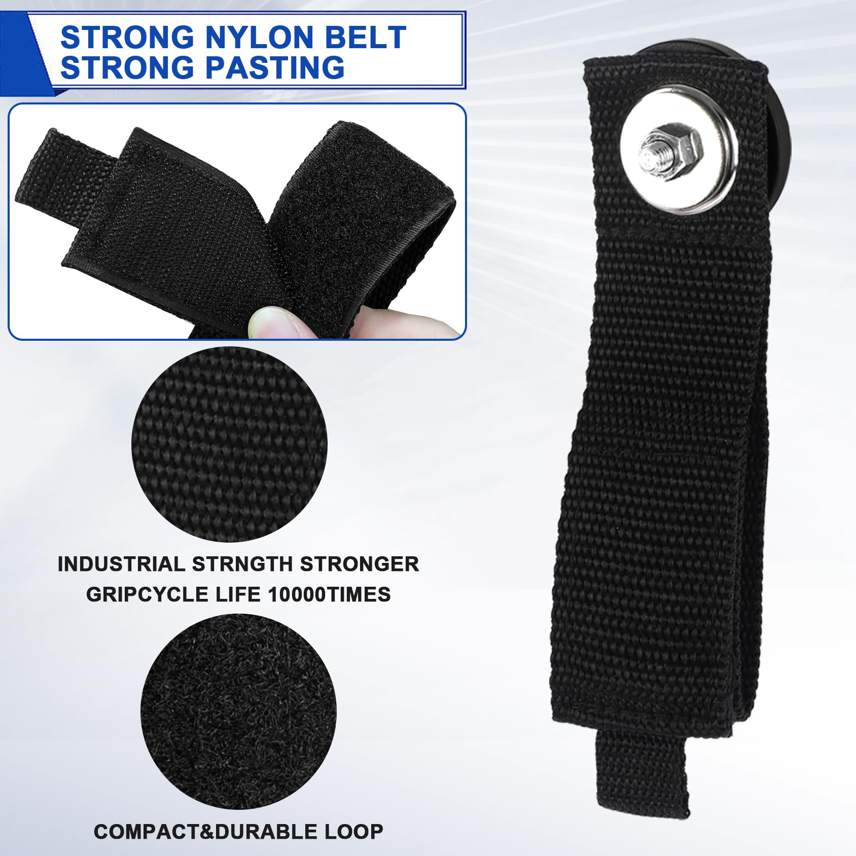 Kanemc Heavy Duty Magnetic Cable Storage Straps Nylon Black 4 Pack for Garage Organization