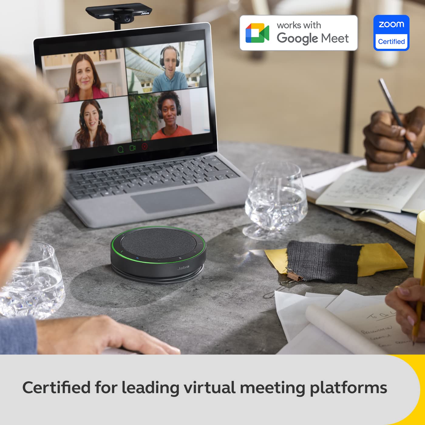 Jabra Speak2 75 Wireless Bluetooth Speakerphone   4 Noise Cancelling Mics, Full Range 65Mm Portable Speaker And Usb C Bluetooth