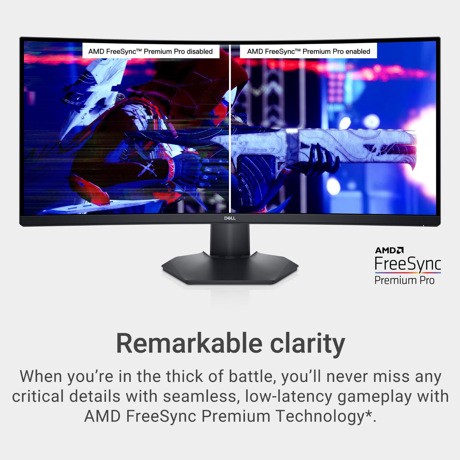 Dell S3422Dwg Curved Gaming Monitor   34 Inch 1800R Curved Screen With 144Hz Refresh Rate, Wqhd (3440 X 1440) Display, Hdmi, Dp