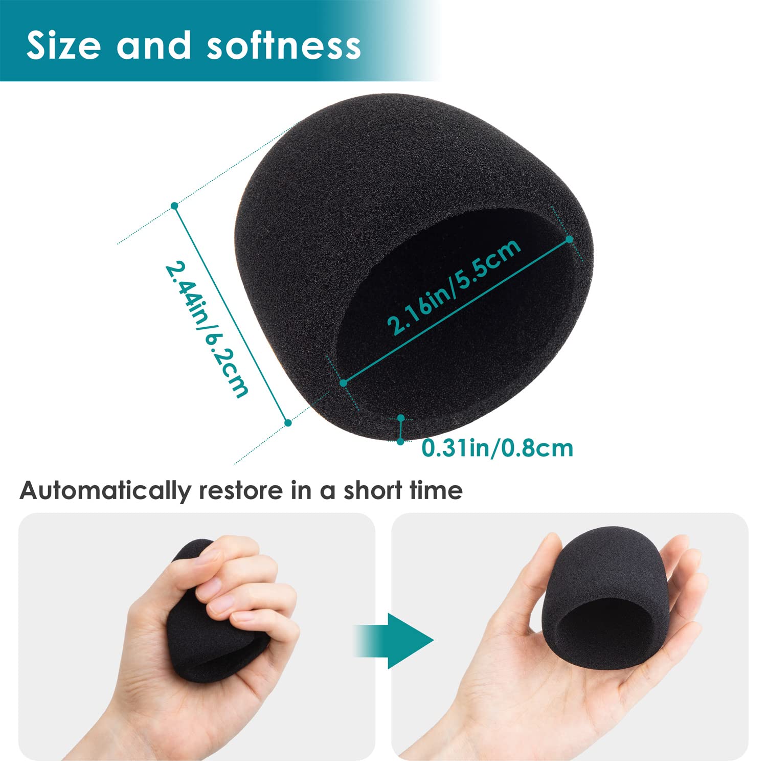 Seiren V2 X Foam Cover or Razer Seiren V2 Pro Mic Pop Filter, Mic Cover Compatible with Razer Seiren V2 Pro and Razer Seiren V2 X USB Microphones, Block POPS by YOUSHARES