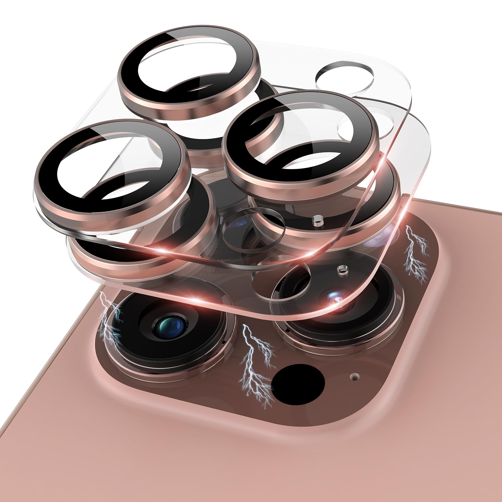 Kanosan For Iphone 16 Pro Max/Iphone 16 Pro/Iphone 14 Pro/Iphone 14 Pro Max Camera Lens Protector, Clear Acrylic Plus Aluminium