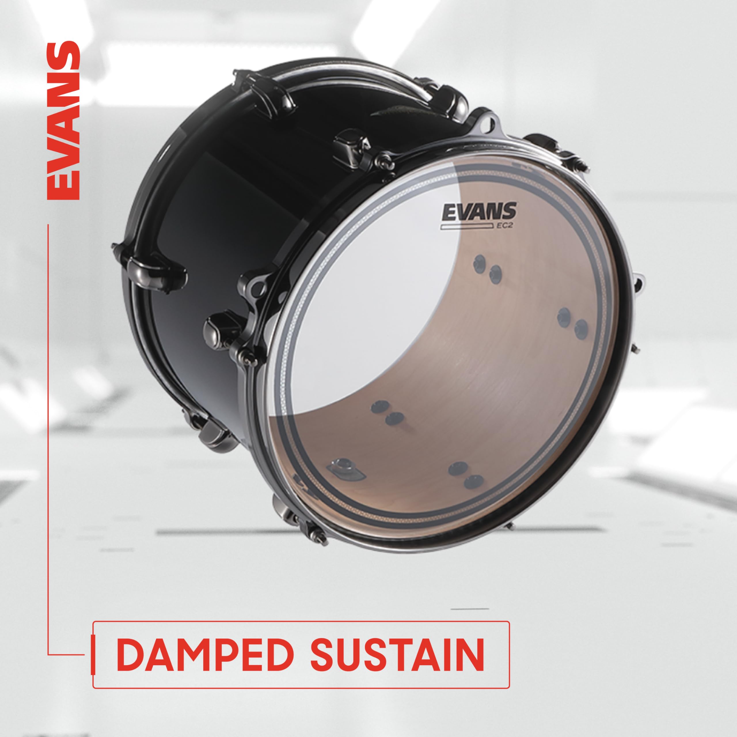 Evans Drum Heads   Ec2S Clear Rock Pack (10'', 12'', 16'') With 14'' Hd Dry Snare Batter