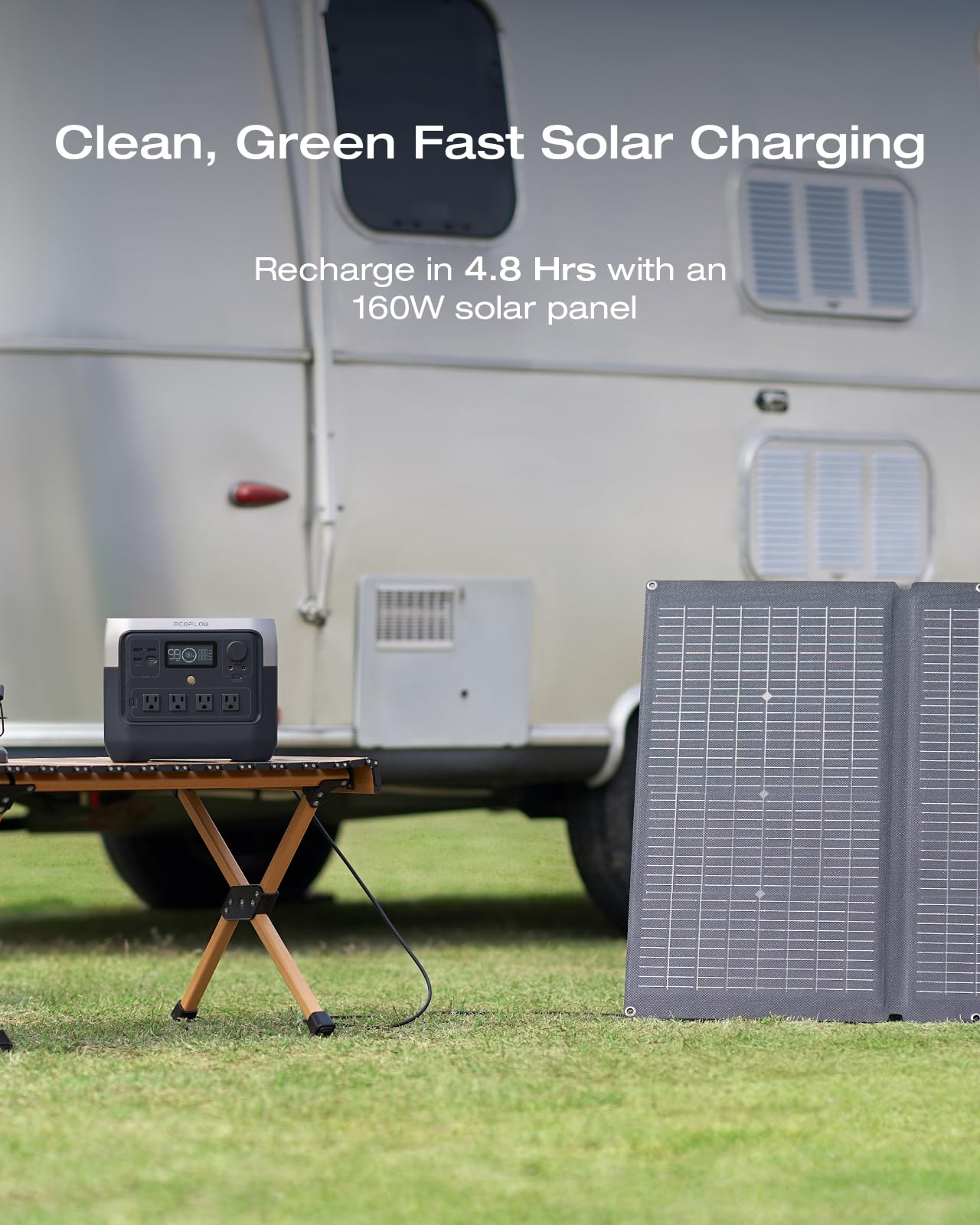 Ef Ecoflow Solar Generator River 2 Pro 768Wh Portable Power Station & 160W Portable Solar Panel Lifepo4 Battery 70 Min Fully Cha