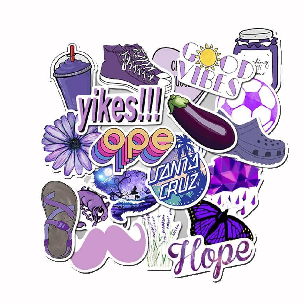 Girl'S Purple Aesthetic Stickers Waterproof Cute Stickers 50 Pcs Water Bottle Laptop Phone Stickers For Teens Kids