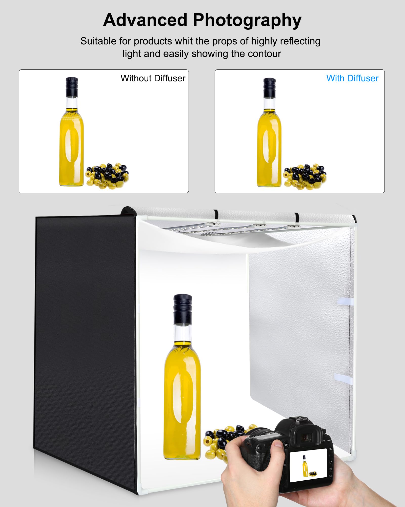 Puluz Studio Light Box Photography, 31X31 Inch Large Photo Light Box With 234 Led Beads, Cri >95, Professional Portable Photo Bo