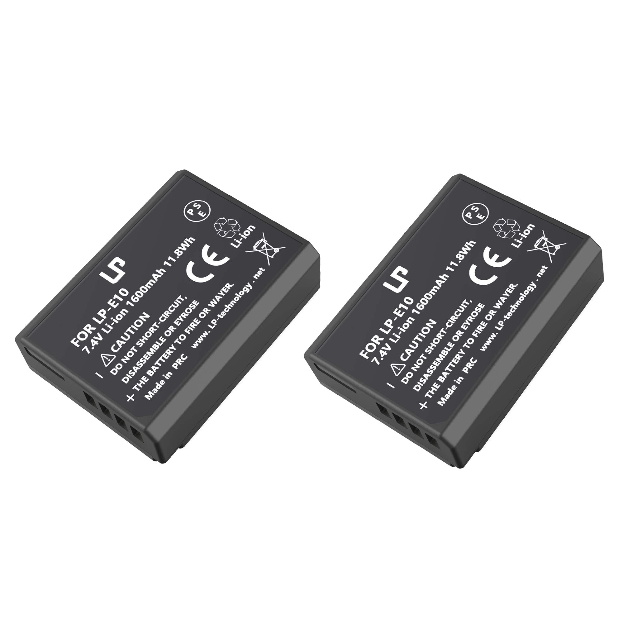 Lp Lp E10 Replacement Battery,2 Pack 1600Ma Compatible With Canon Eos Rebel T3, T5, T6, T7, T100, 1100D, 1200D, 1300D, 1500D, 20