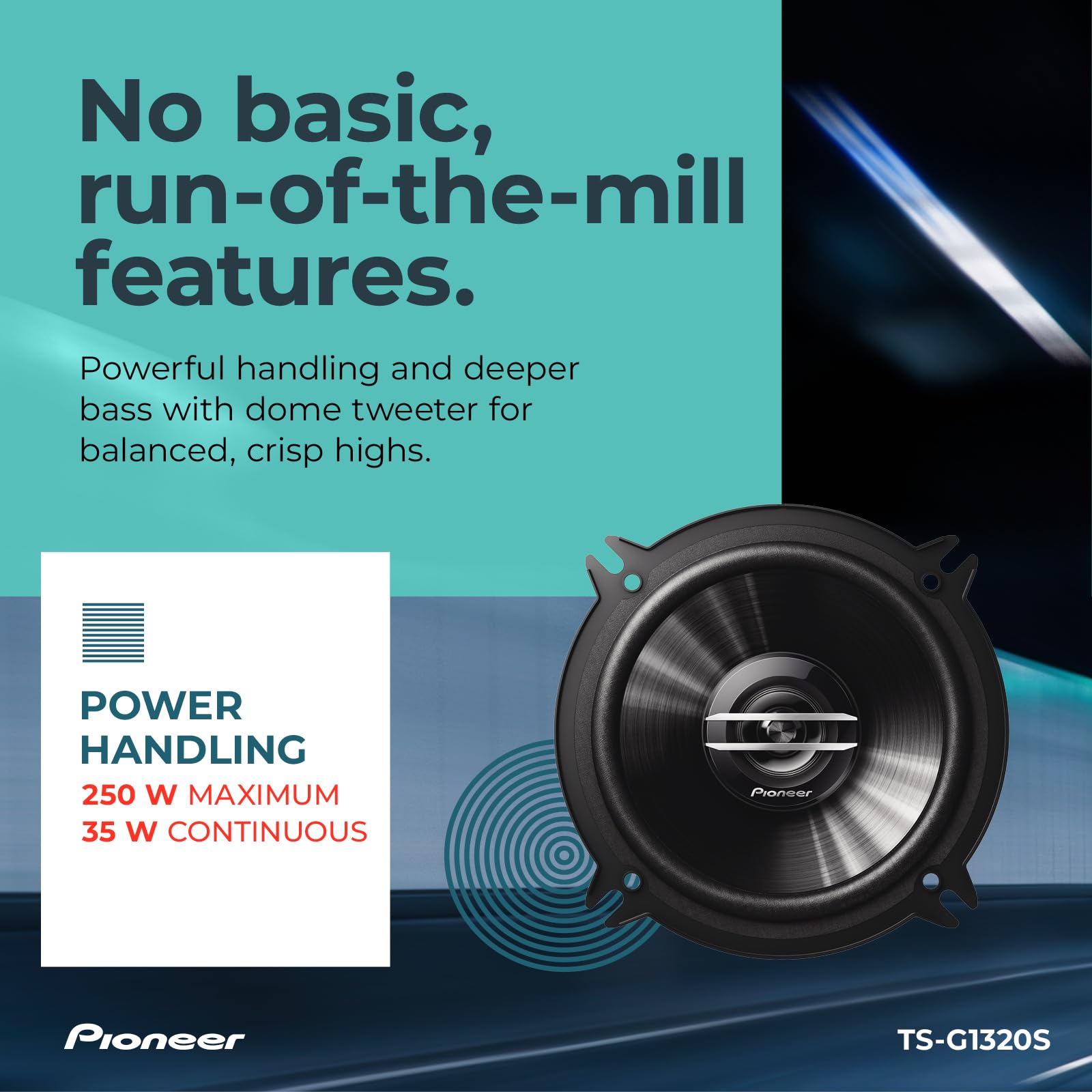 Pioneer 5.25'' 2 Way Full Range Speakers 250 Watts   Pair   No Grills