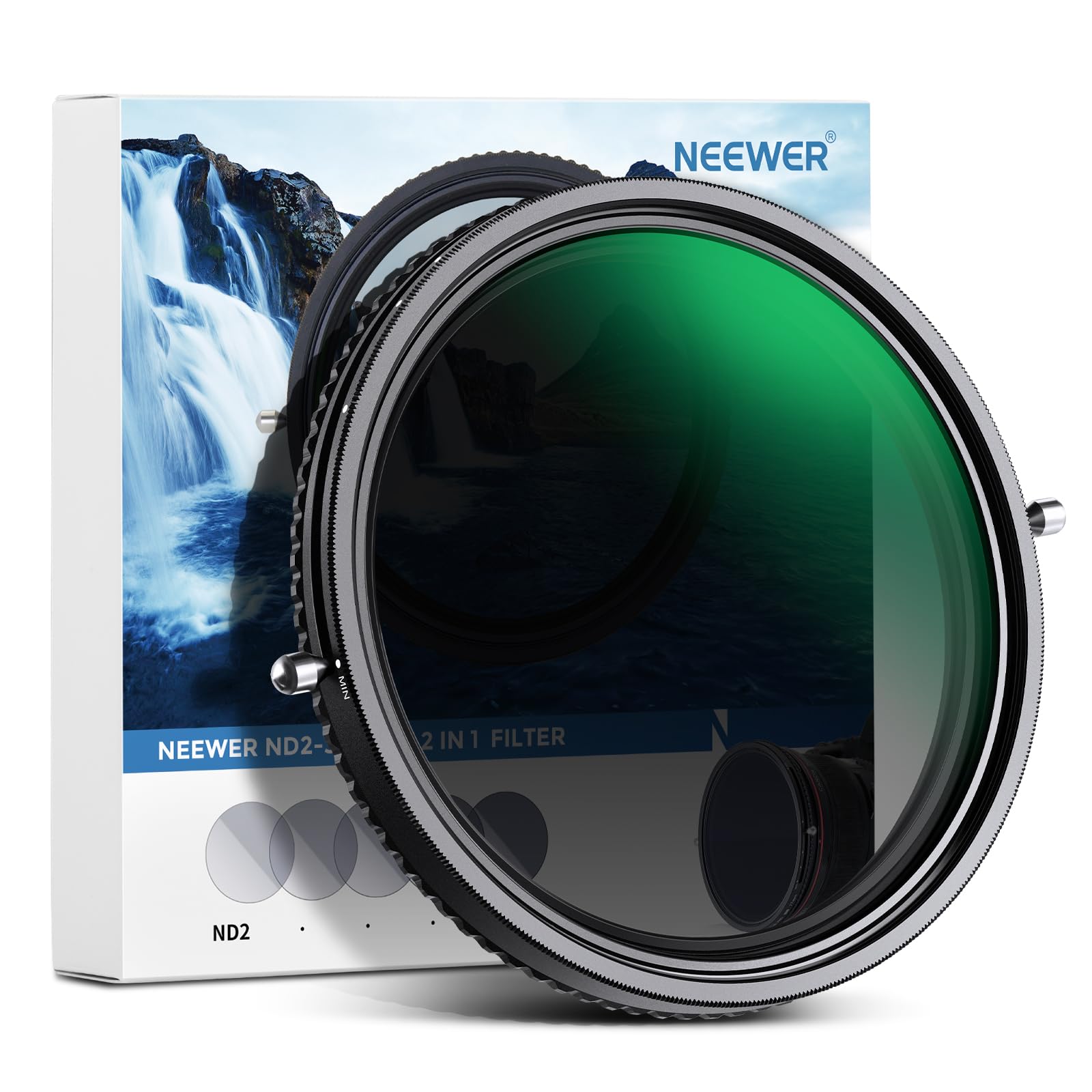 Neewer 2 In 1 46Mm Variable Nd Filter Nd2 Nd32&Cpl Filter(Circular Polarizer Filter) No X Cross/30 Layer Nano Coated/Hd Optical