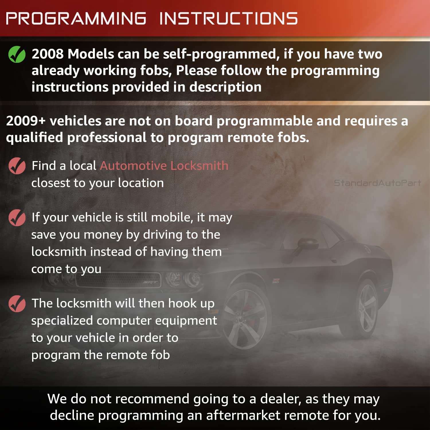 Standardautopart Premium Replacement Car Key For Grand Caravan Journey Durango Ram Town And Country M3N5Wy783X Iyz-C01C (Complet