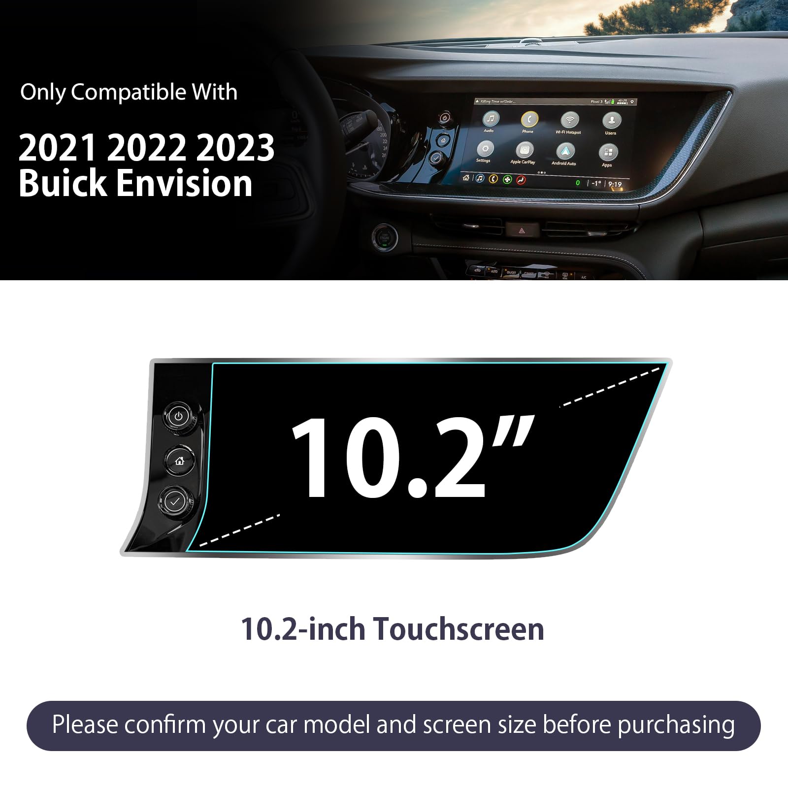 Luwu For 2023 Buick Envision Screen Protector 10.2Inch 2021 2022 2023 Envision Lcd Primary Display Screen Protector 2022 2023 En
