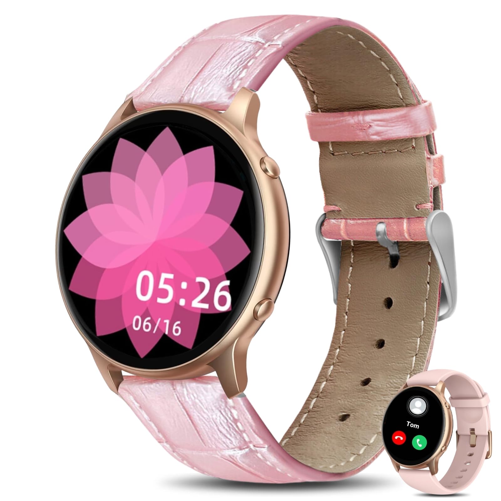 HOAIYO Smart Watch for Women (Call Receive/Dial), 1.32 Smartwatch with Heart Rate Sleep Calories Counter, IP68 Waterproof Fitnes