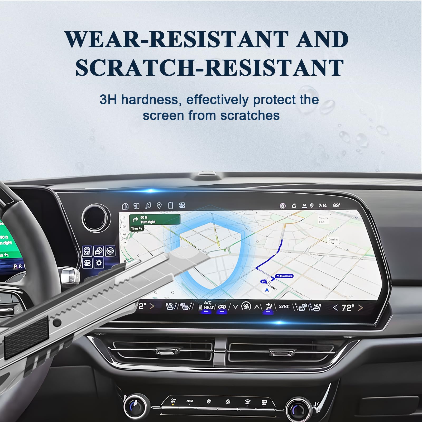 Bibibo 2Pcs For 2024 Chevy Equinox Ev Screen Protector 2024 Chevrolet Equinox Ev 17.7'Display, 2024 Chevrolet Equinox Ev Radio Touchscreen 2Pcs Tpu Nano Protective Film Chevrolet Equinox Ev Accessories 2024