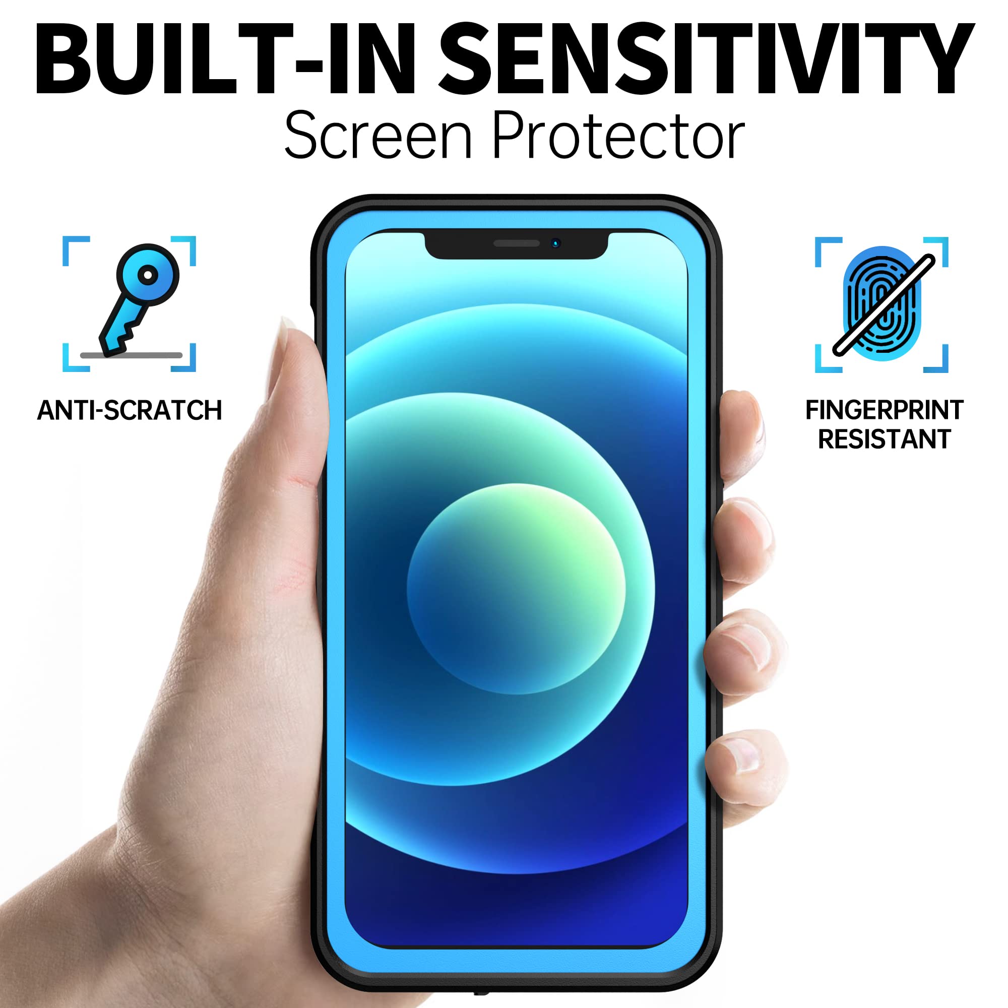 Beastek For Iphone 12 Waterproof Case, Nre Series Shockproof Dustproof Underwater Ip68 With Built-In Screen Protector Anti-Scrat