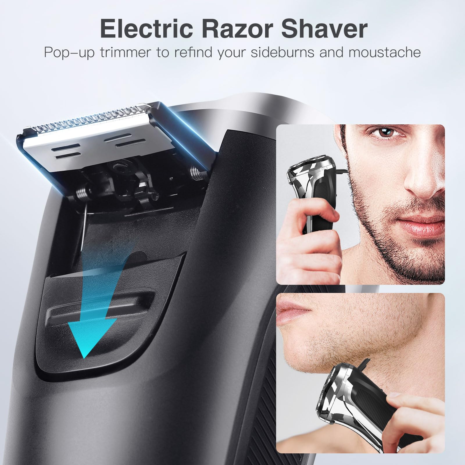 Yiriso Electric Razor For Men, Mens Electric Shavers, Wet & Dry Shaver With Pop Up Trimmer, Usb C Rechargeable Waterproof Portab