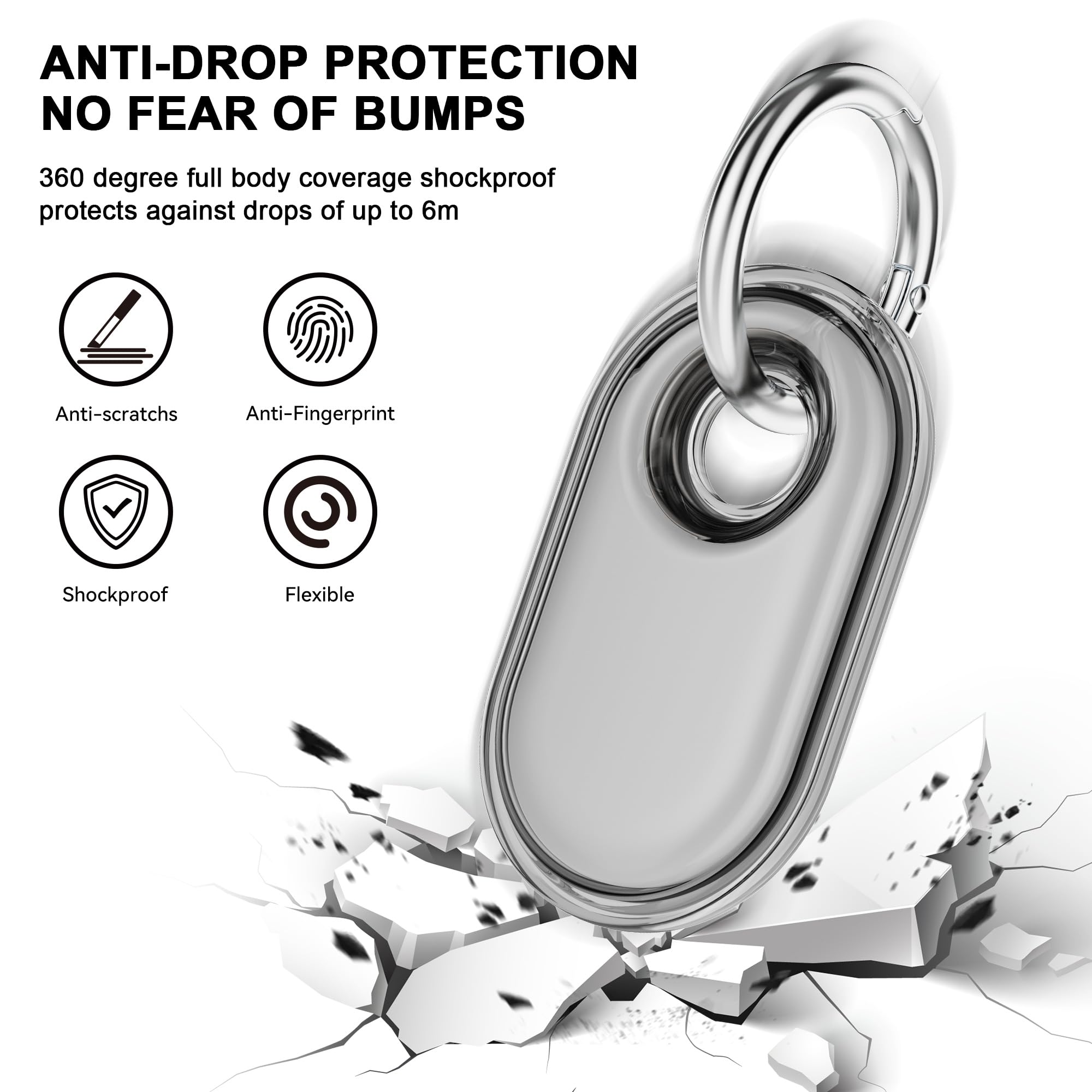 4 Pack For Samsung Smart Tag 2 Case With Key Ring, Full Wrapped Ipx8 Waterproof Tpu Cover For Galaxy Smarttag2, Anti Scratch Pro