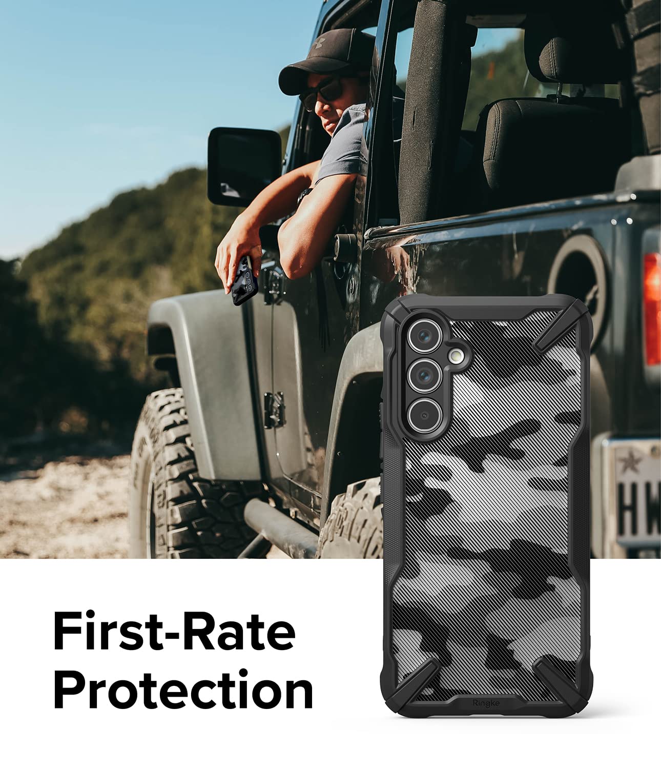 Ringke Fusion X [Military Design] Compatible With Samsung Galaxy A54 5G Case, Camouflage Hard Back Cover Shockproof Advanced Pro