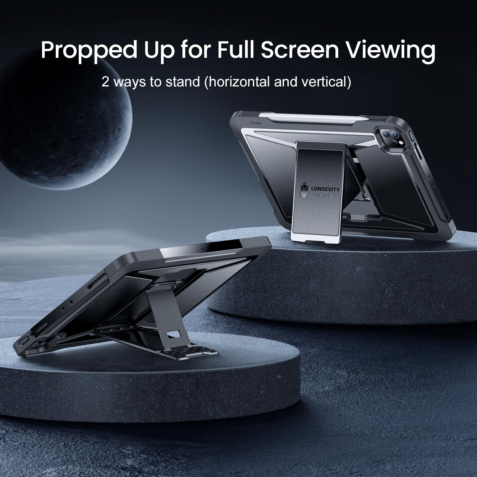 Ztotopcases For Ipad Pro 12.9 Case 6Th/5Th/4Th Generation 2022/2021/2020 Released, Rugged Cover With Built In [Pencil Holder + S