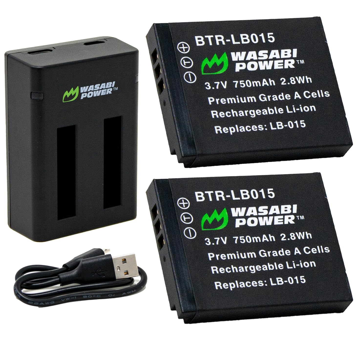 Wasabi Power Battery (2Pack) and Dual Charger for Kodak LB015 and Kodak WPZ2