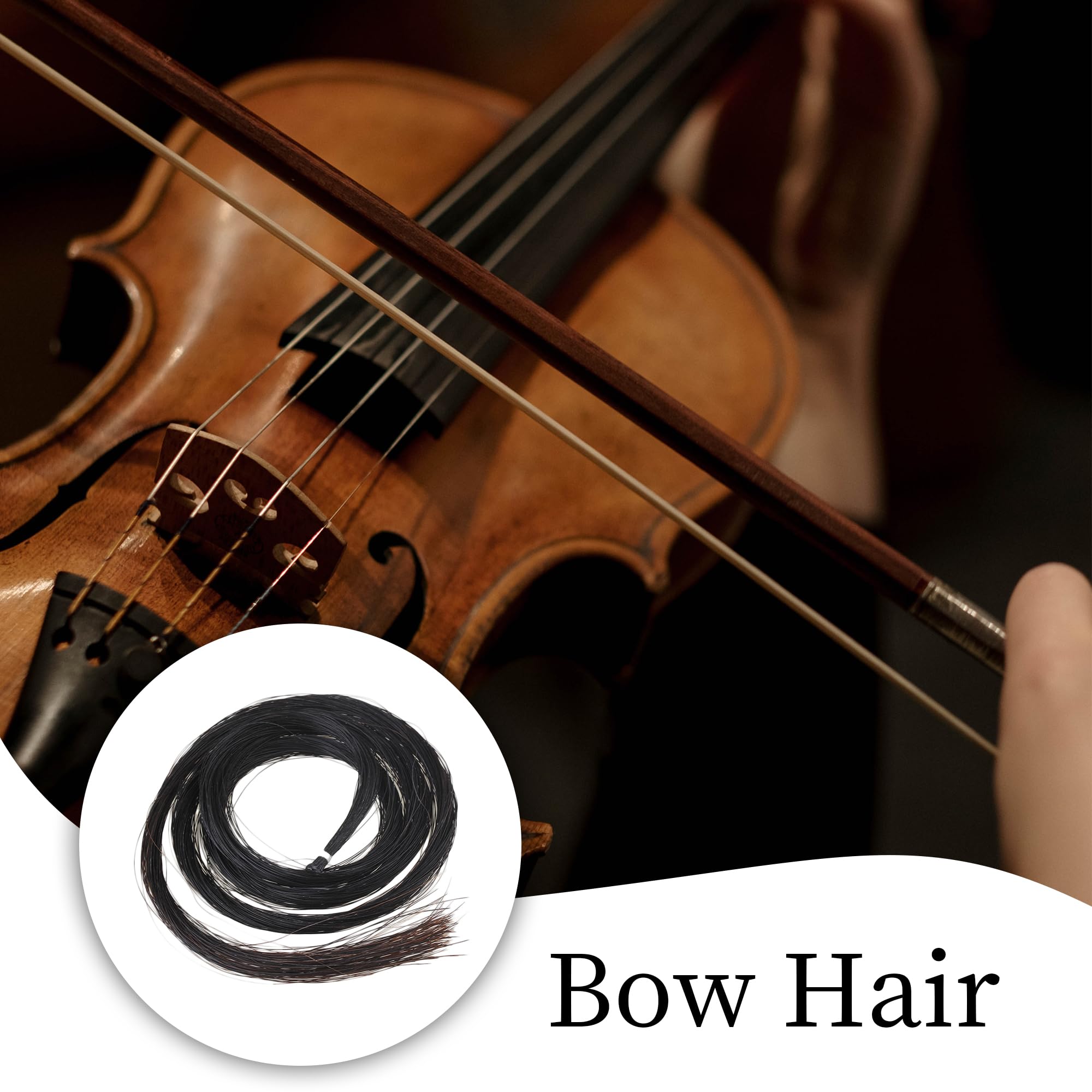 Bqlzr Black 32 Inch Hank Mongolian Horse Hair Violin Bow Hair Replacement