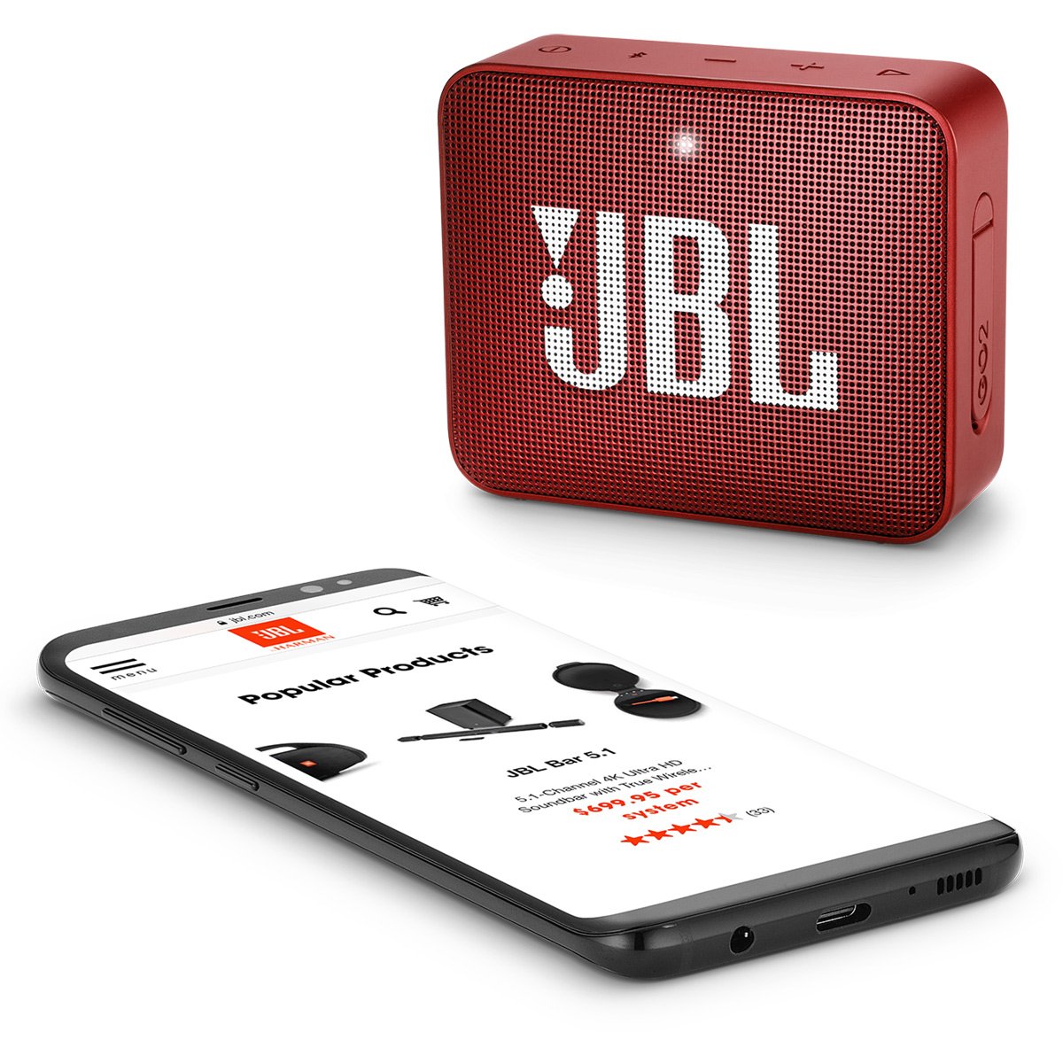 Jbl Go2 - Waterproof Ultra Portable Bluetooth Speaker - Red