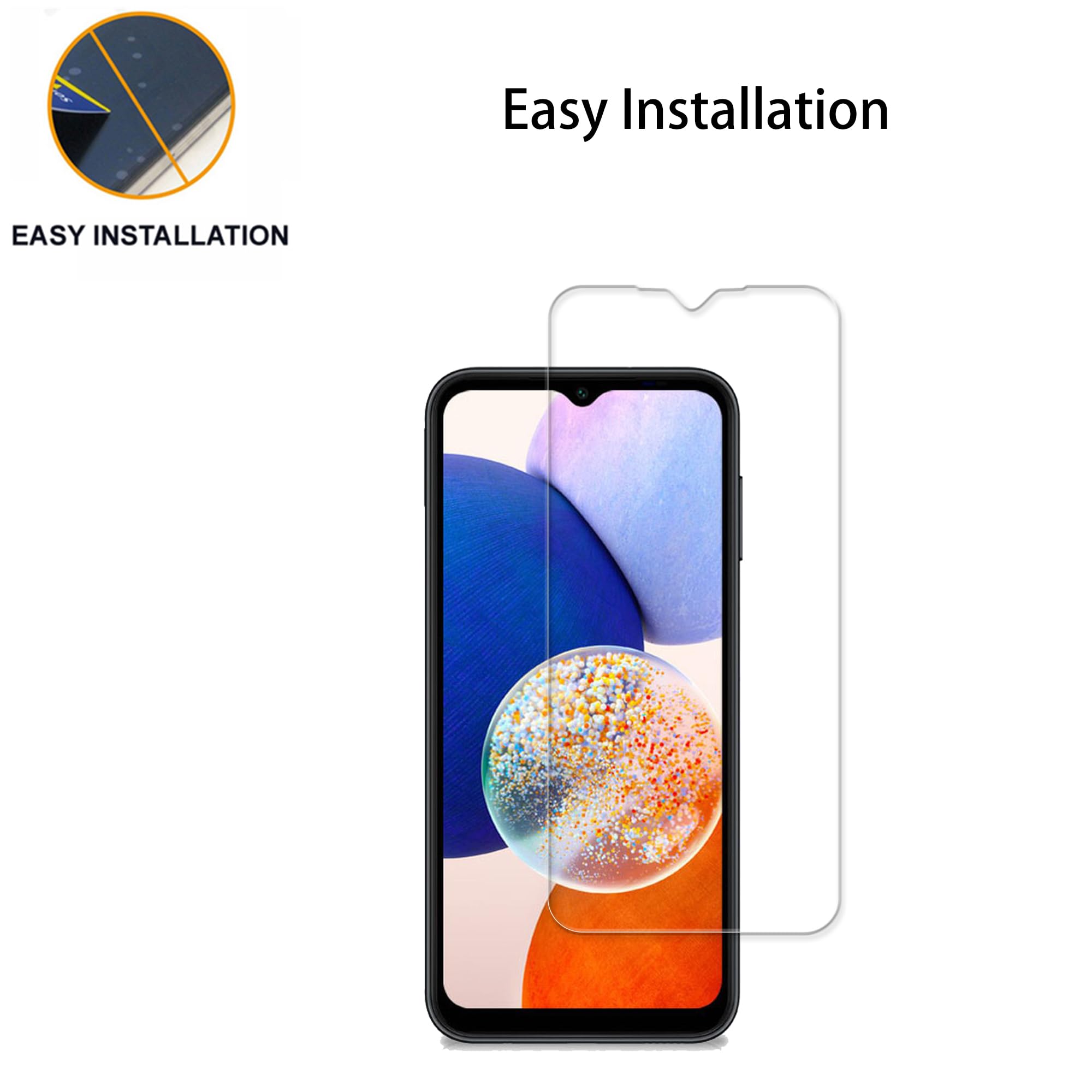 Hkkais Designed For Samsung Galaxy A14 5G Tempered Glass Screen Protector 2 Pack Camera Lens Protector Film 2 Pack