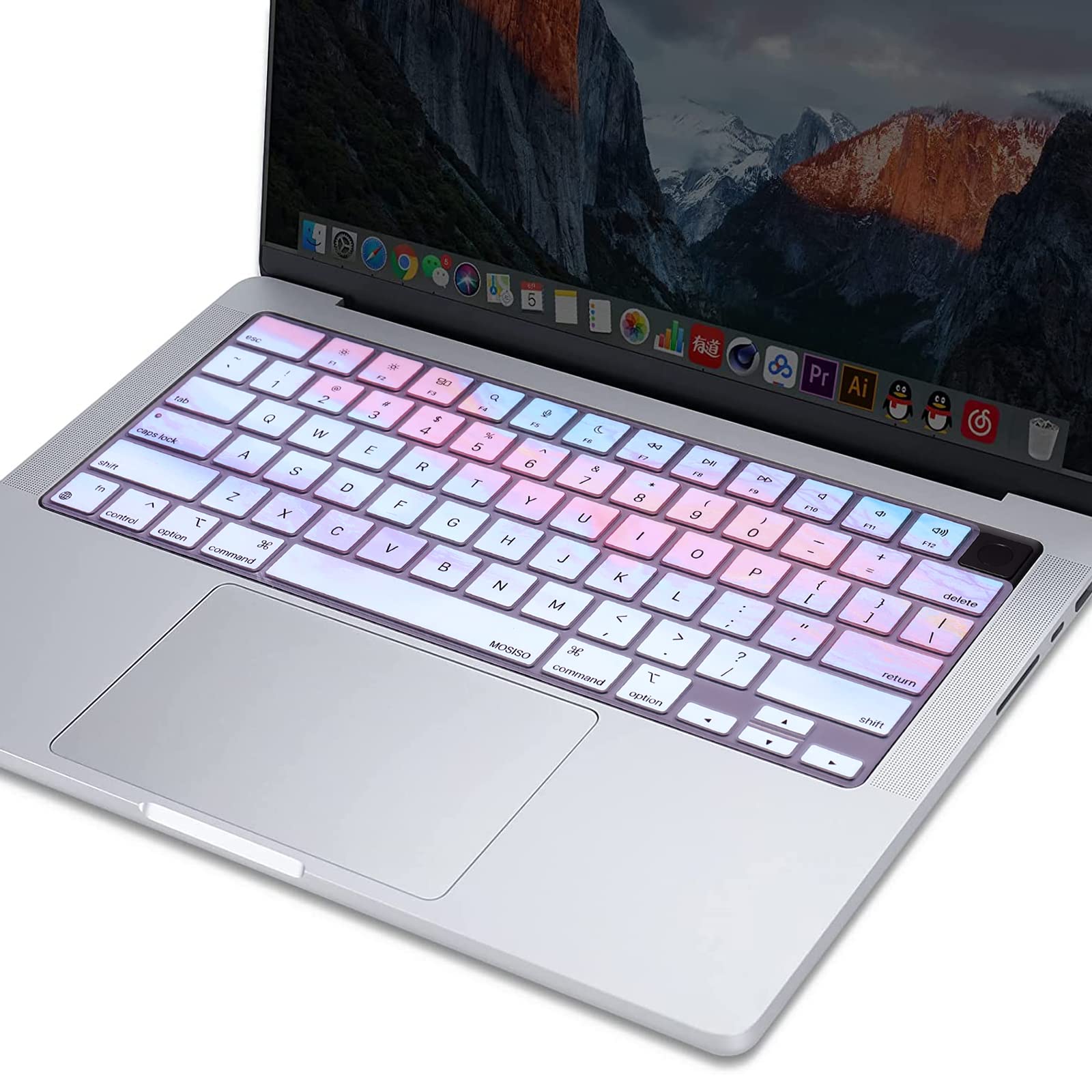 Mosiso Keyboard Cover Skin Compatible With Macbook Air 15 M3 A3114 M2 A2941/Air 13.6 M3 A3113 M2 A2681/Pro 14 M3 M2 M1 A2918 A29