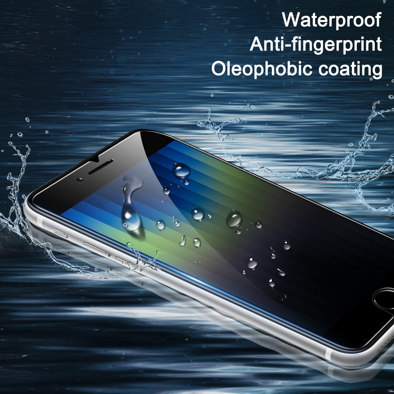 [2 Pack] Privacy Screen Protector For Iphone Se 2020 2Nd / 2022 3Rd Generation, Iphone 8, Iphone 7 /6S/6, 4.7 Inch, Ymhml Anti S