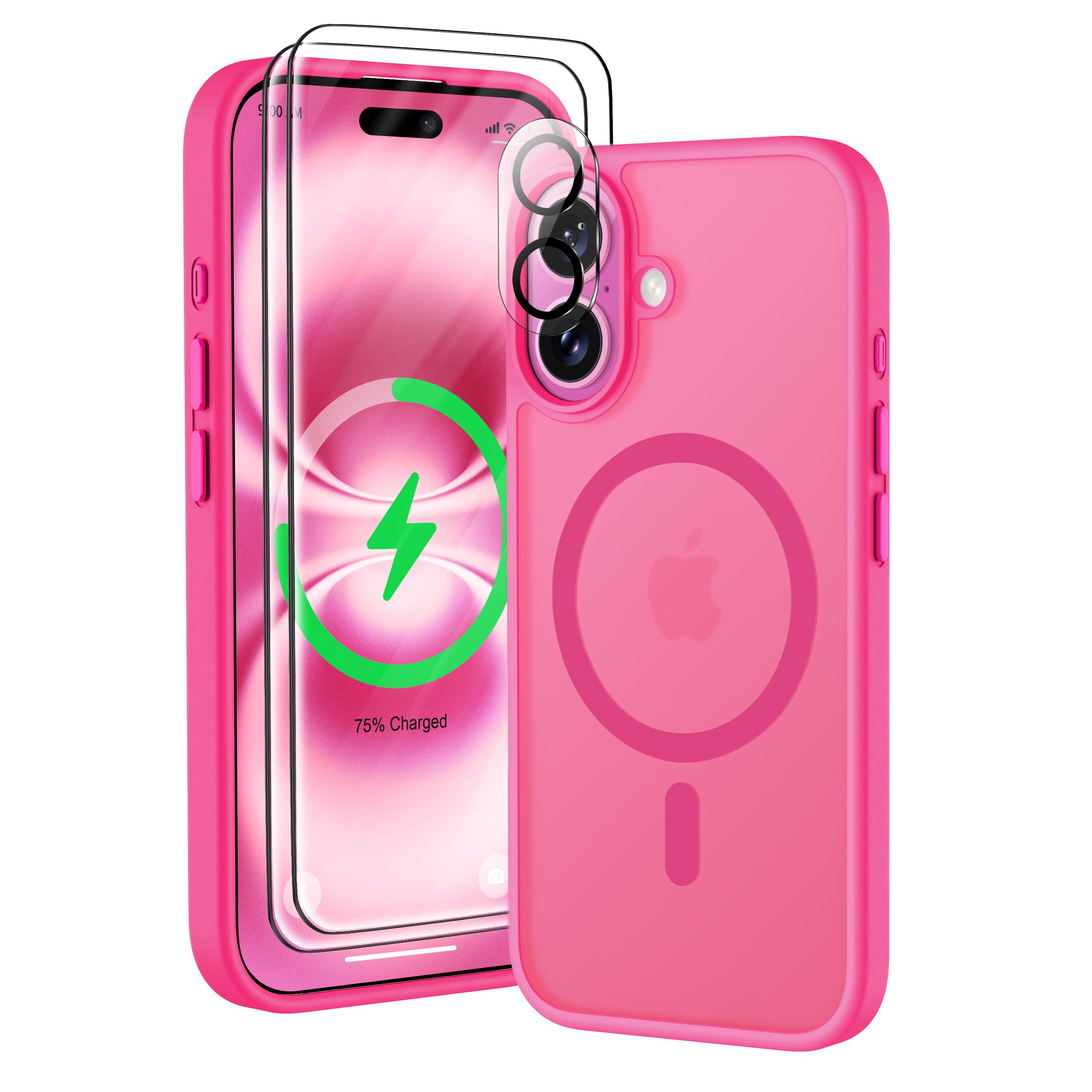 ORETECH Magnetic for iPhone 16 Case, [Compatible with MagSafe] [2 Pcs Screen Protectors + Camera Lens Protector] [15 FT Drop Pro