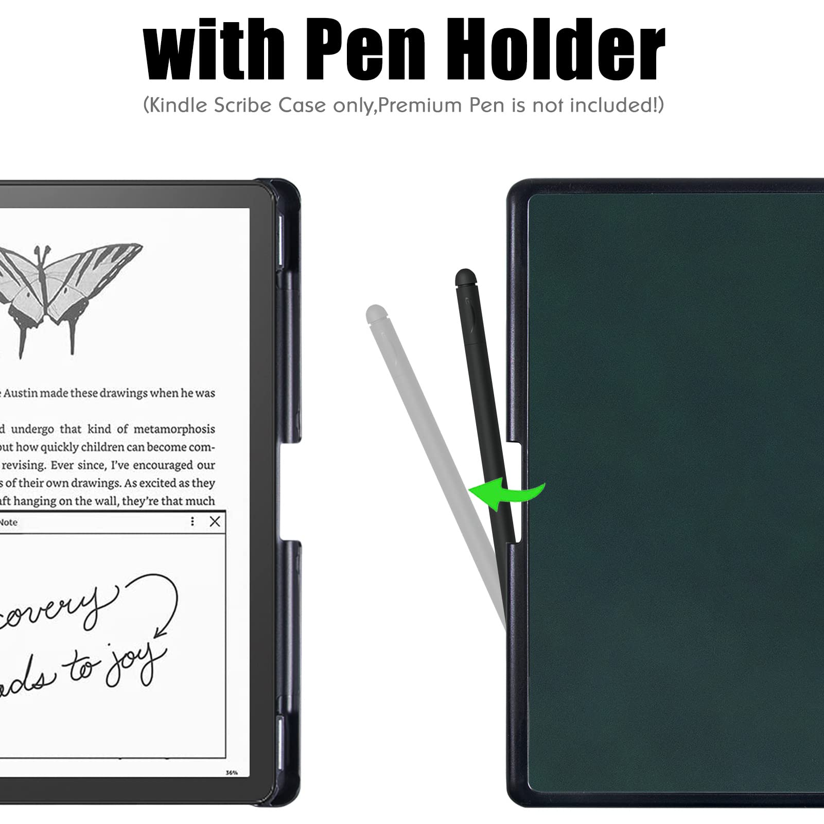 Bozhuorui Slim Case For 10.2'' Kindle Scribe Tablet (2022 & 2024 Release)   Lightweight Pu Leather Book Folio Cover With Pen Hol