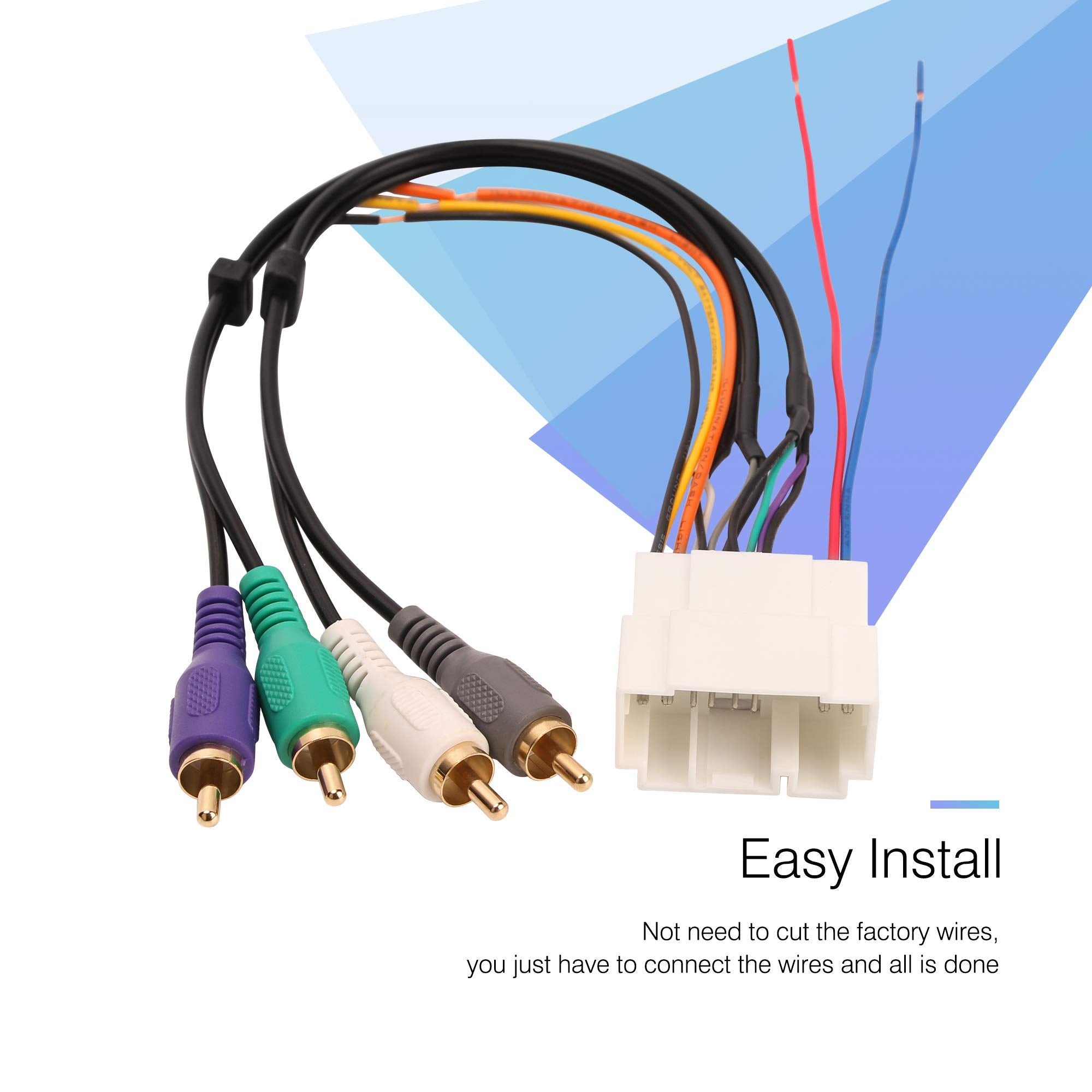 Rdbs Car Audio Amplified System & Video Wiring Harness For 1998 2007 Honda Element Stereo Speaker Connector